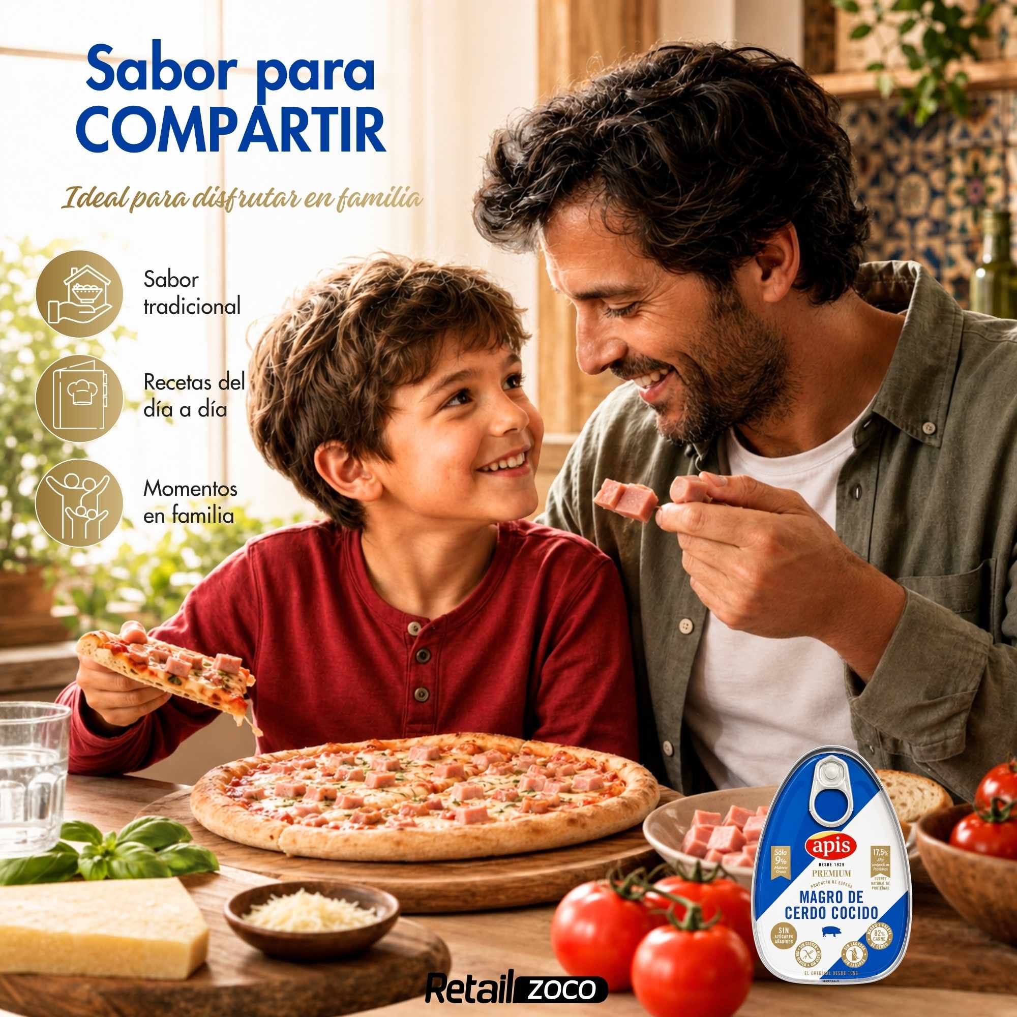 Magro de cerdo cocido premium Apis Lata de 200 gr sin gluten y sin lactosa - imagen 5