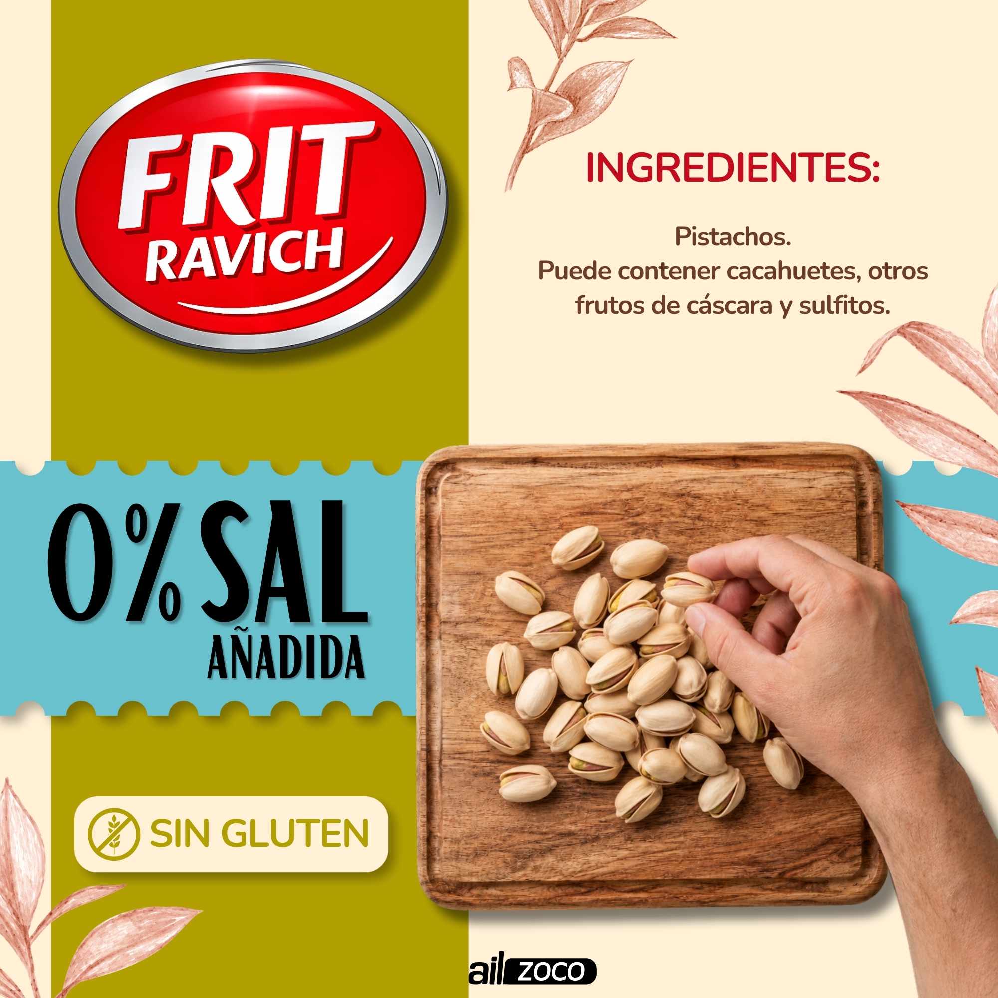 Pistachos Tostados sin Sal 110 g Sin Gluten Frit Ravich - imagen 4