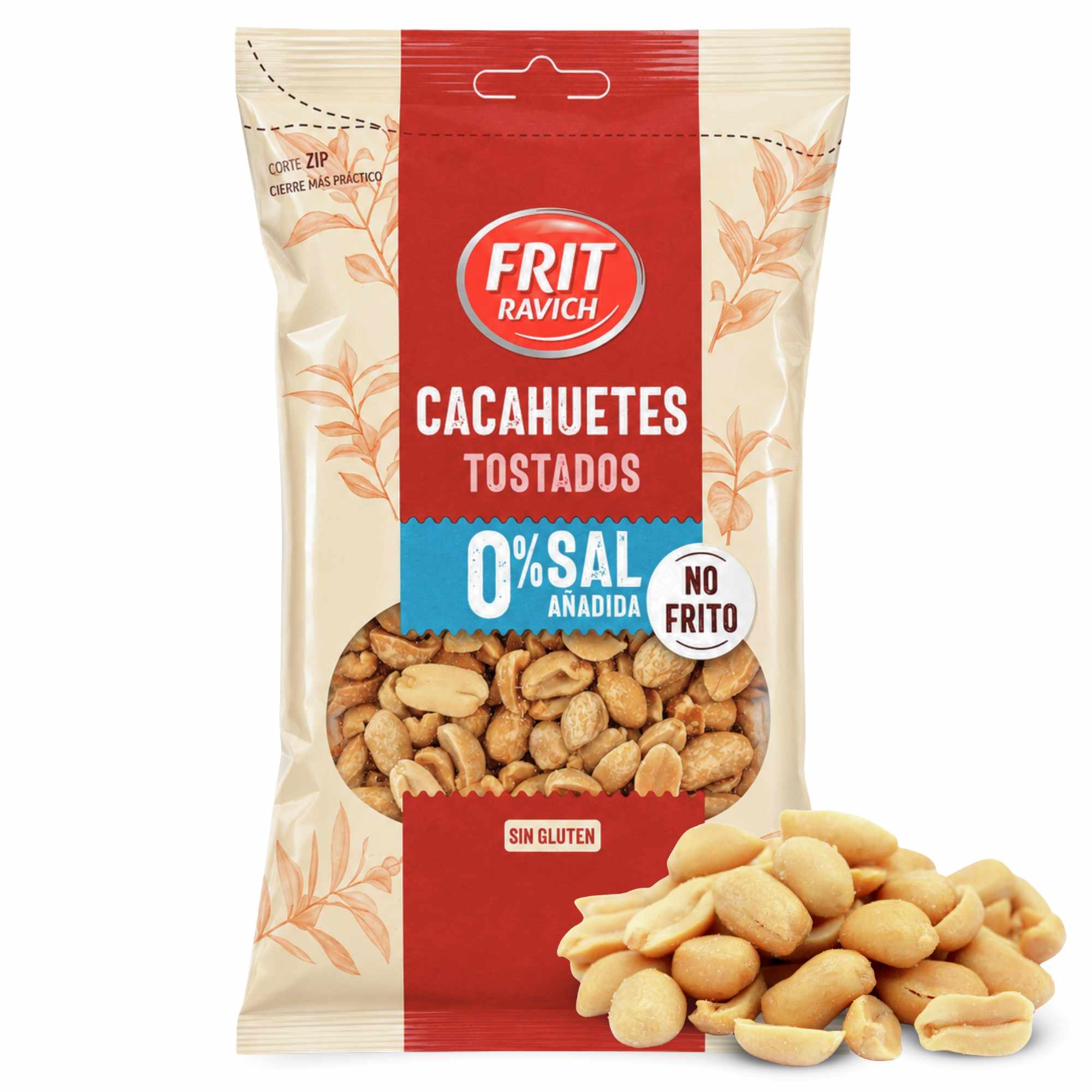 Cacahuete Tostados sin Sal 120 g Sin Gluten Frit Ravich