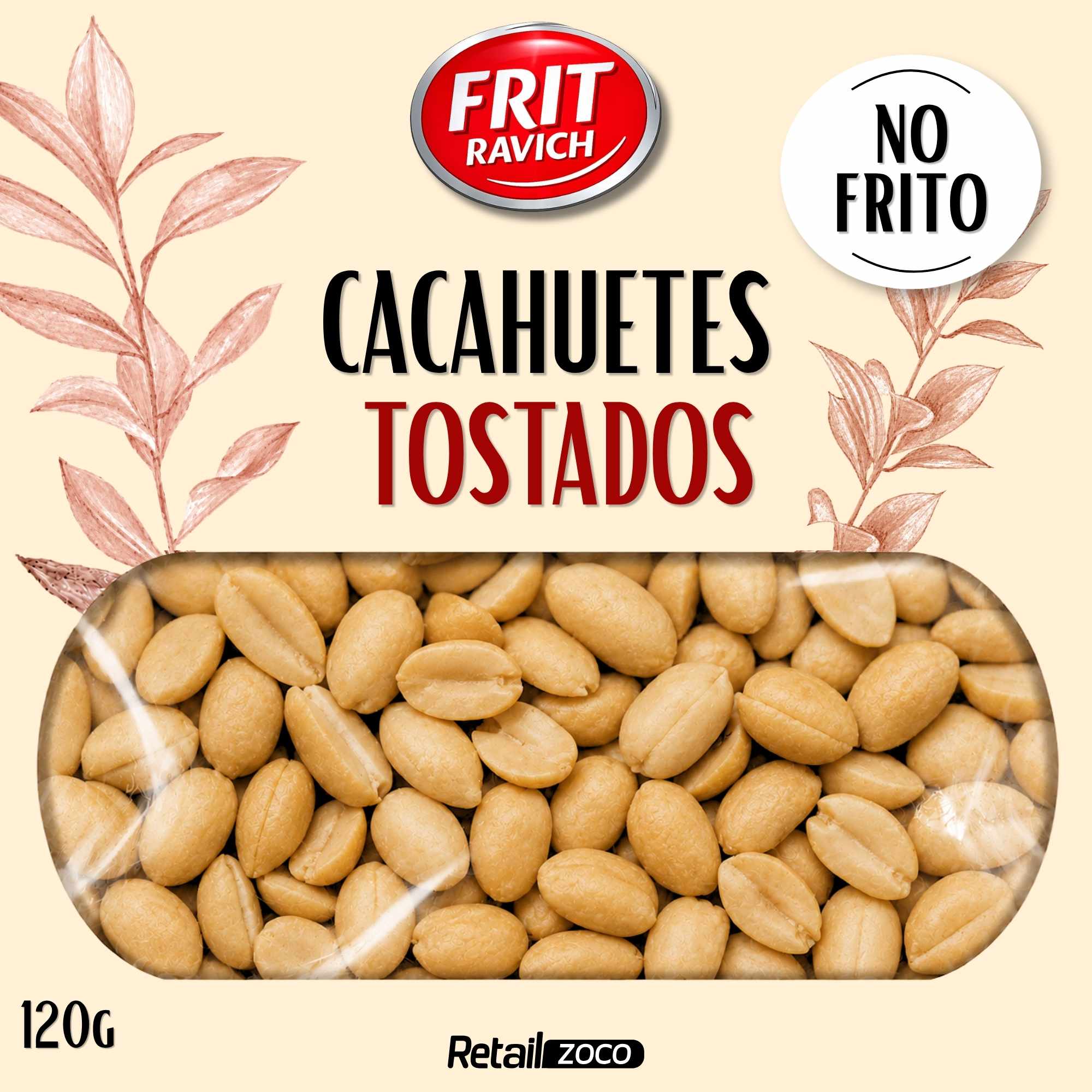 Cacahuete Tostados sin Sal 120 g Sin Gluten Frit Ravich - imagen 2