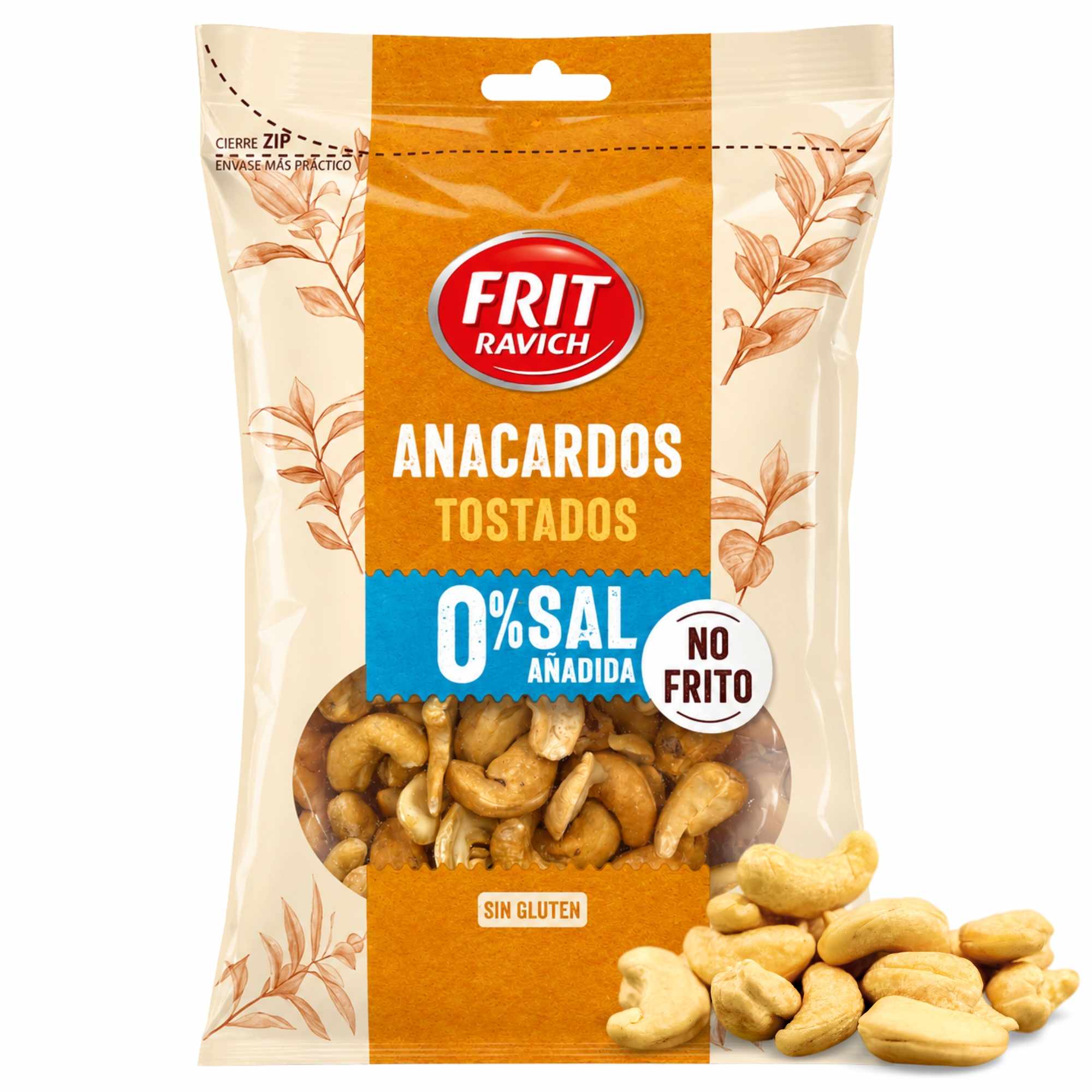 Anacardos Tostados sin Sal 110 g Sin Gluten Frit Ravich