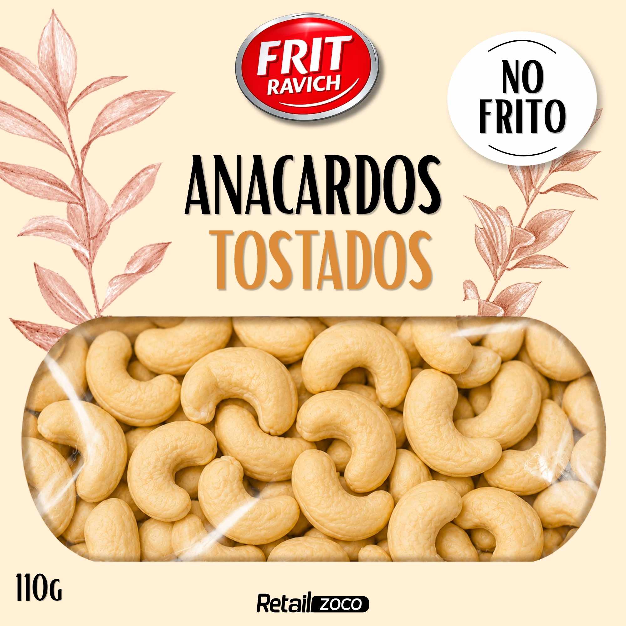Anacardos Tostados sin Sal 110 g Sin Gluten Frit Ravich - imagen 2