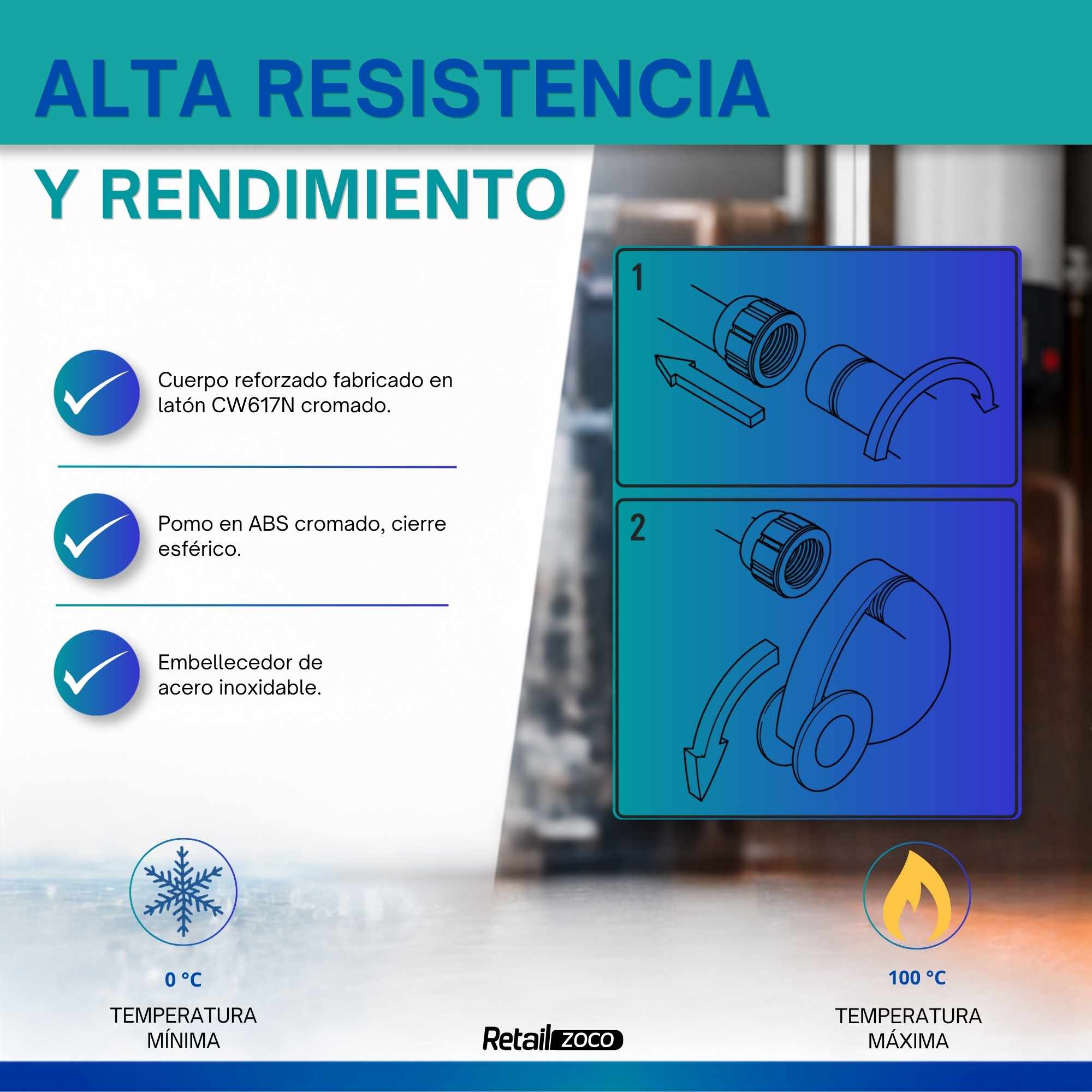Grifo Lavadora Tipo M cierre Esferico - imagen 5