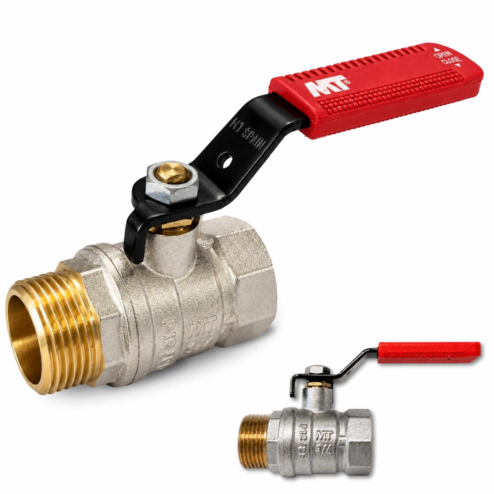 Palancas Llave Paso Fontaneria PN25 macho-hembra Rojo 3/4