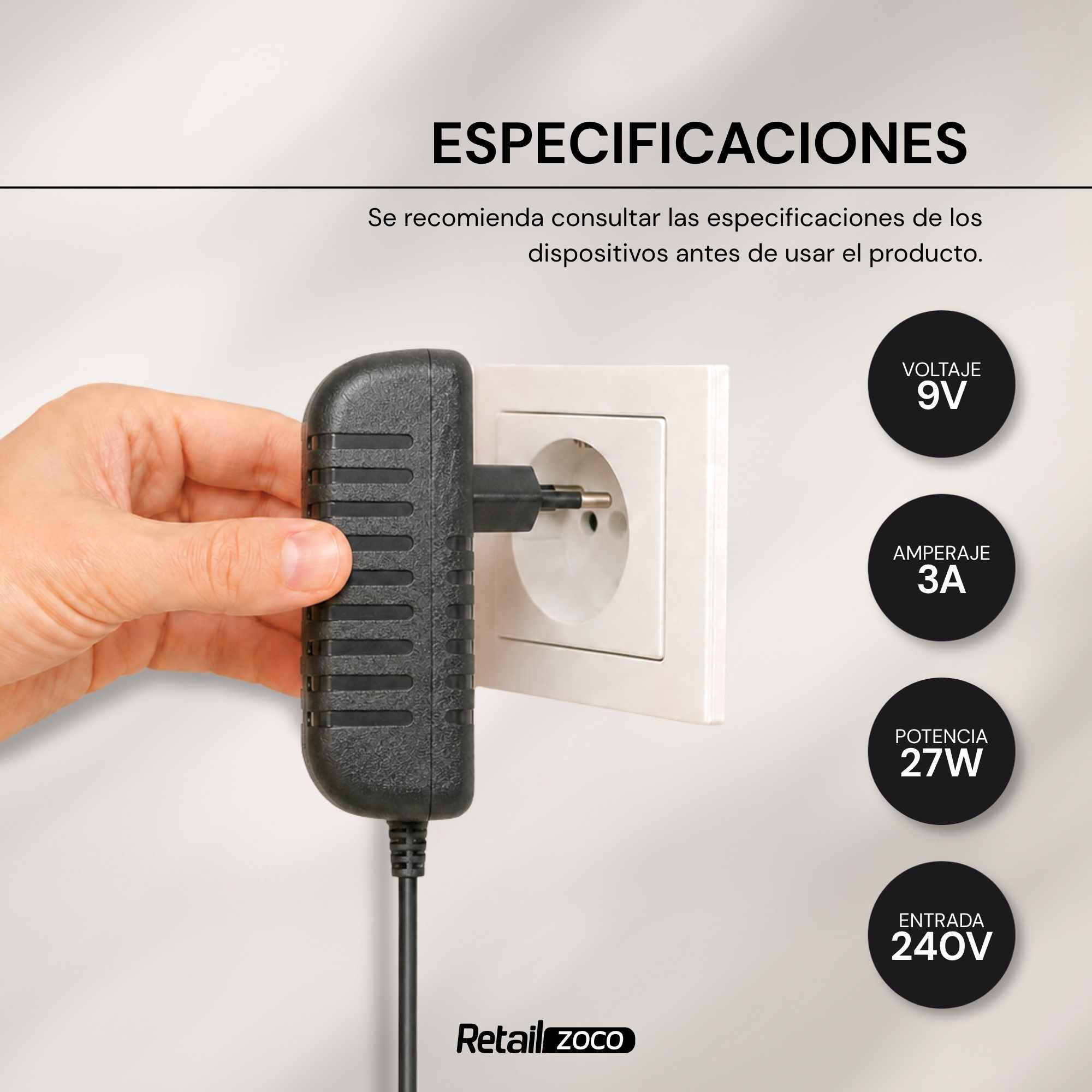 Alimentador 9V 3A USB C - imagen 3