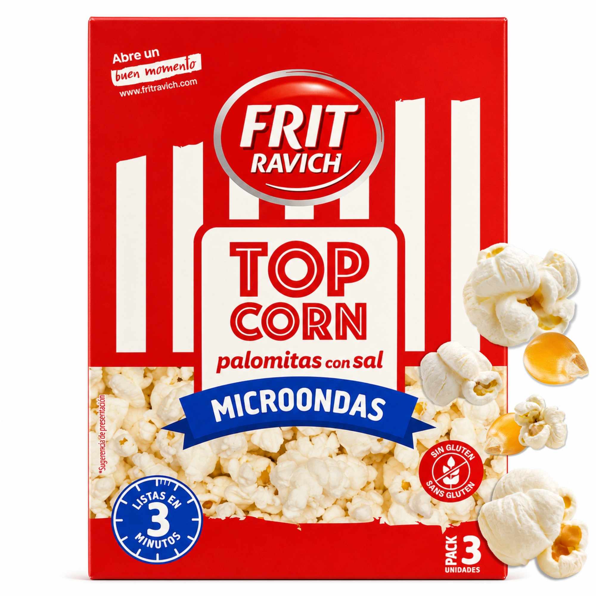 Palomitas Saladas Microondas 270 g Frit Ravich Sin Gluten Contiene 3 unidades