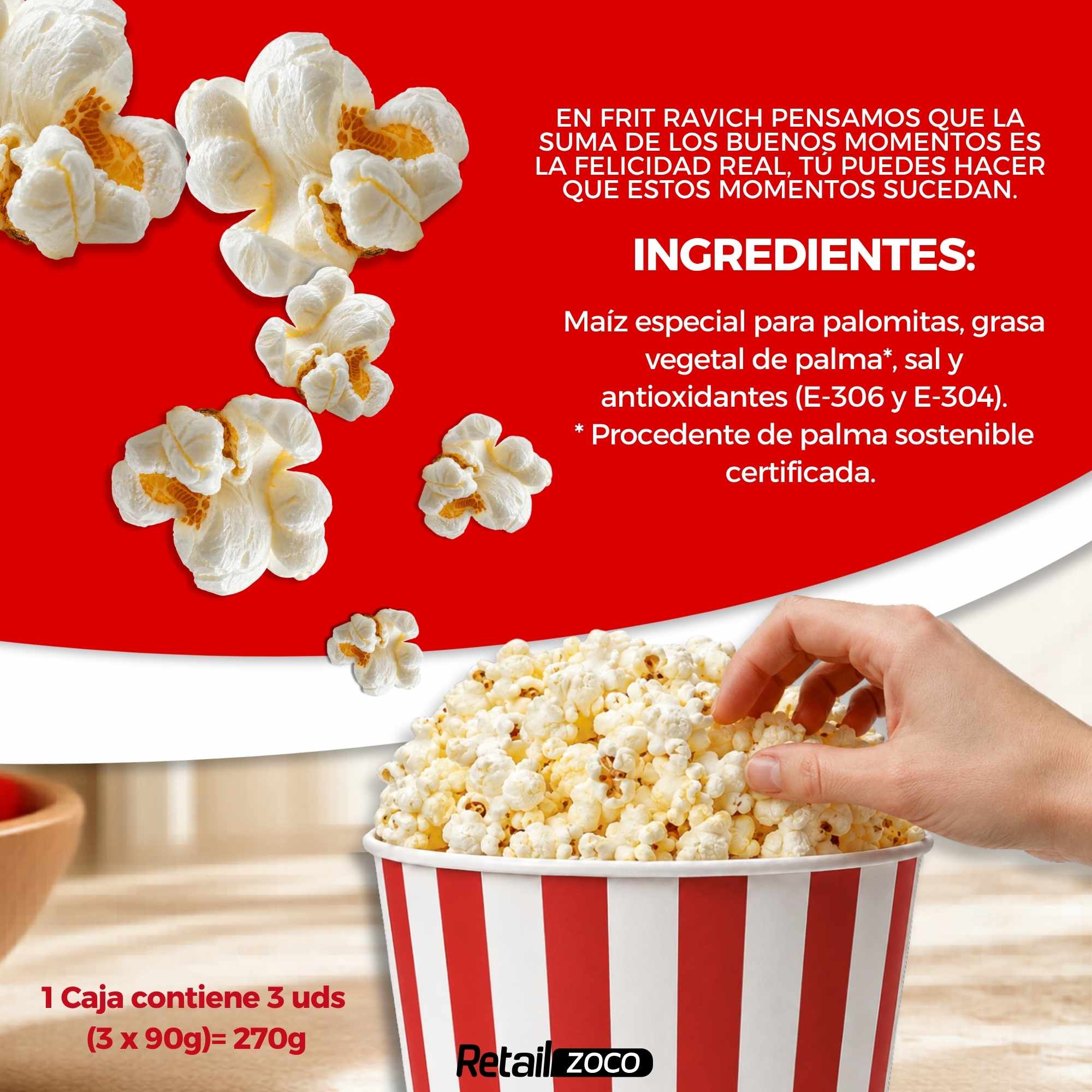 Palomitas Saladas Microondas 270 g Frit Ravich Sin Gluten Contiene 3 unidades - imagen 4