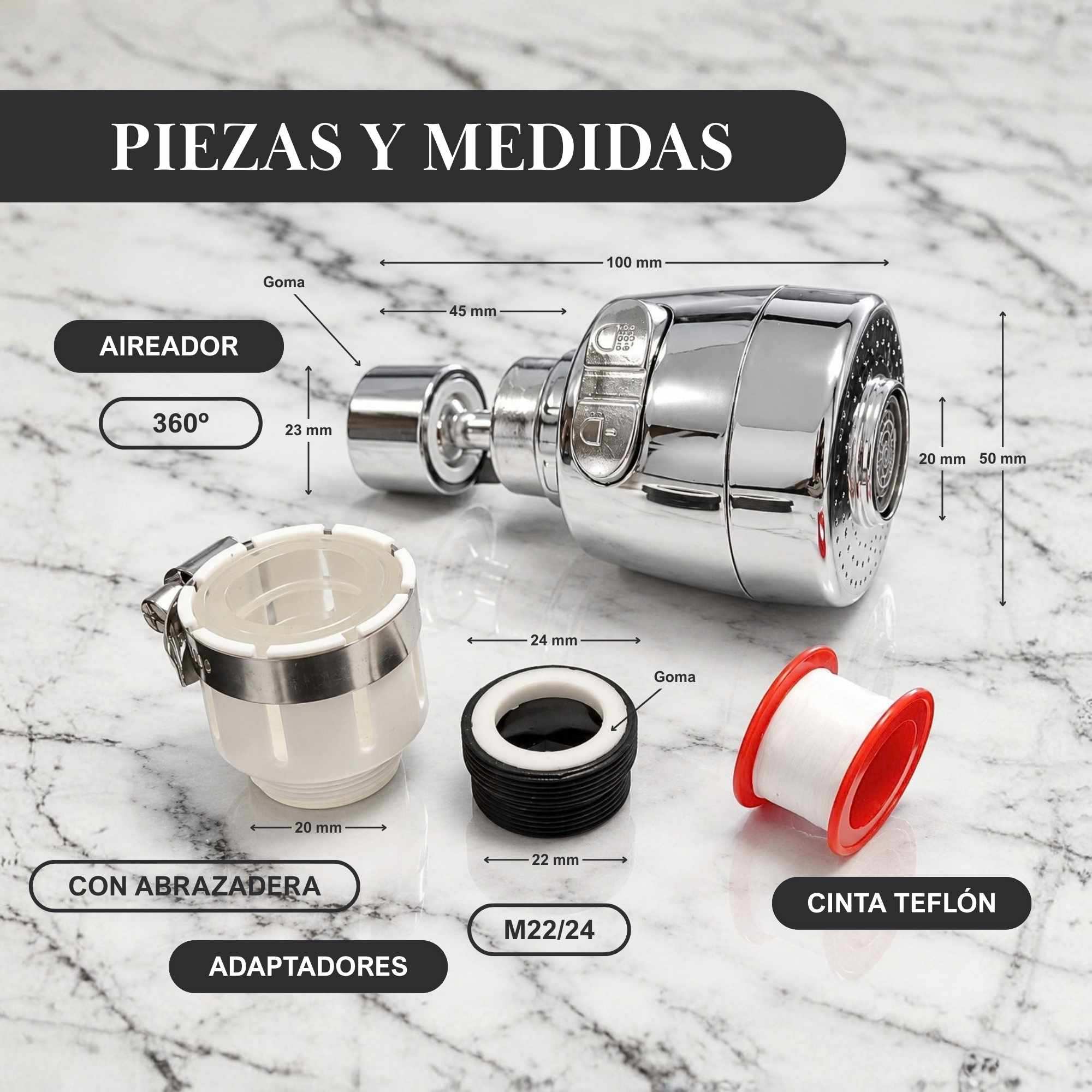 Aireador para grifo 2 modos 365 grados - imagen 4
