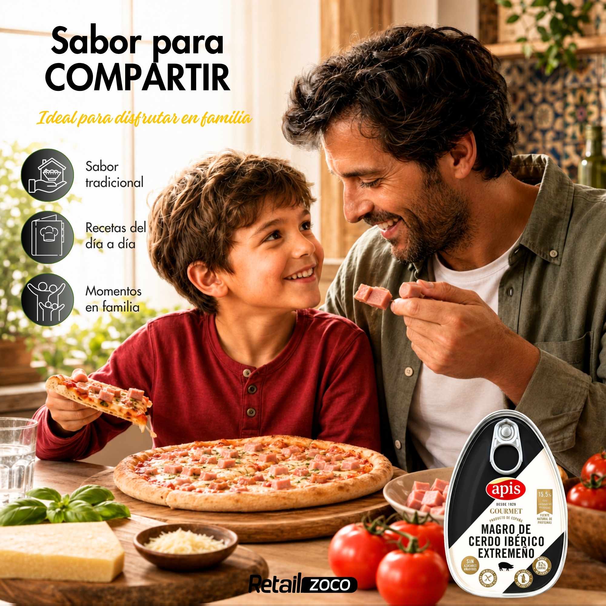 Magro de cerdo Ibérico premium Apis Lata de 200 gr sin gluten y sin lactosa - imagen 5