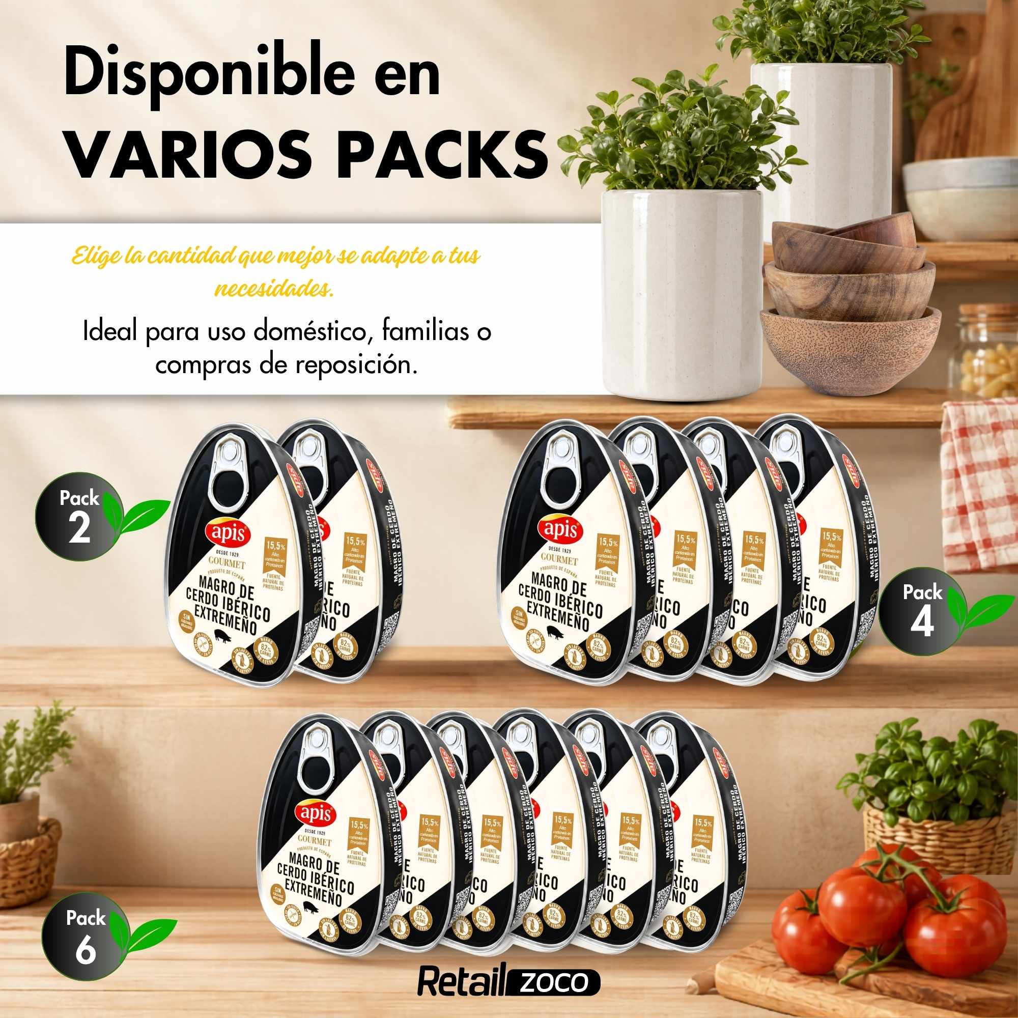 Magro de cerdo Ibérico premium Apis Lata de 200 gr sin gluten y sin lactosa - imagen 6