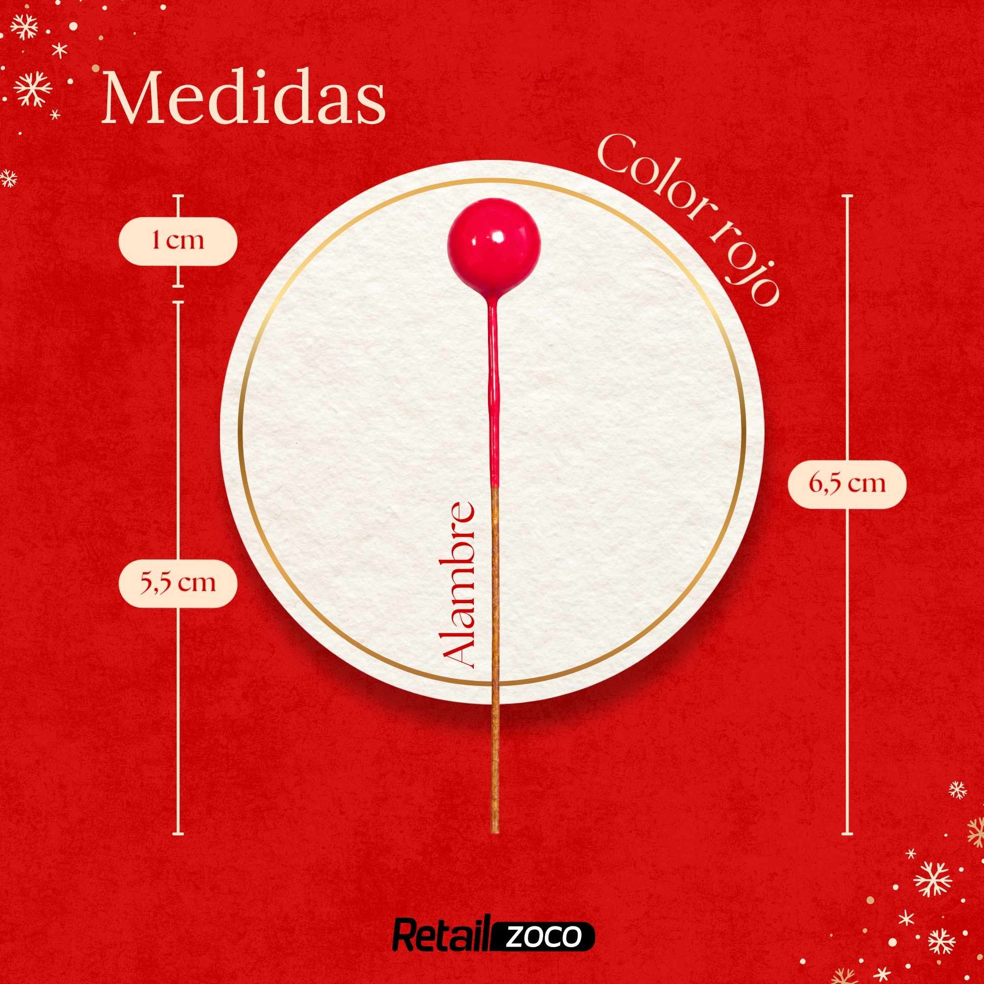 bayas artificiales Navidad rojo 300 unidades - imagen 4