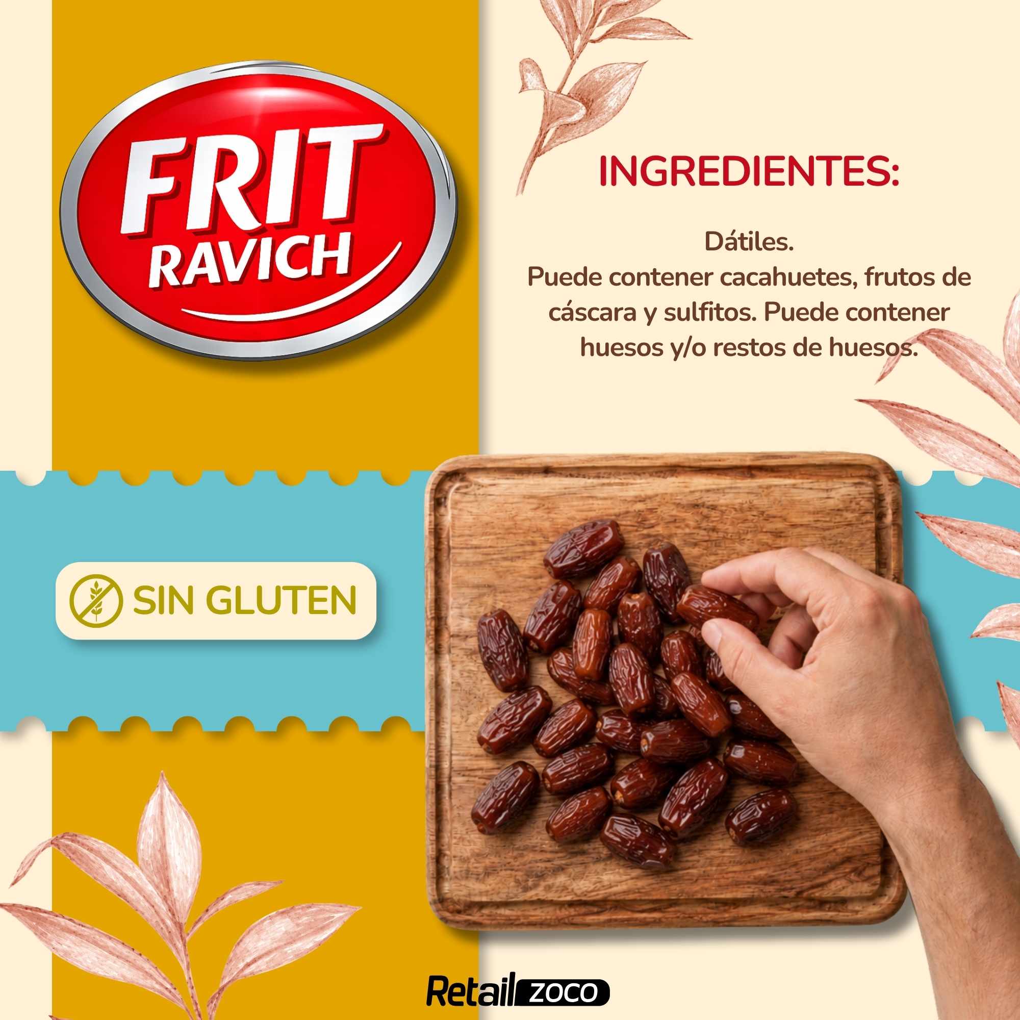 Dátiles sin Hueso Frit Ravich 180 gr - imagen 3