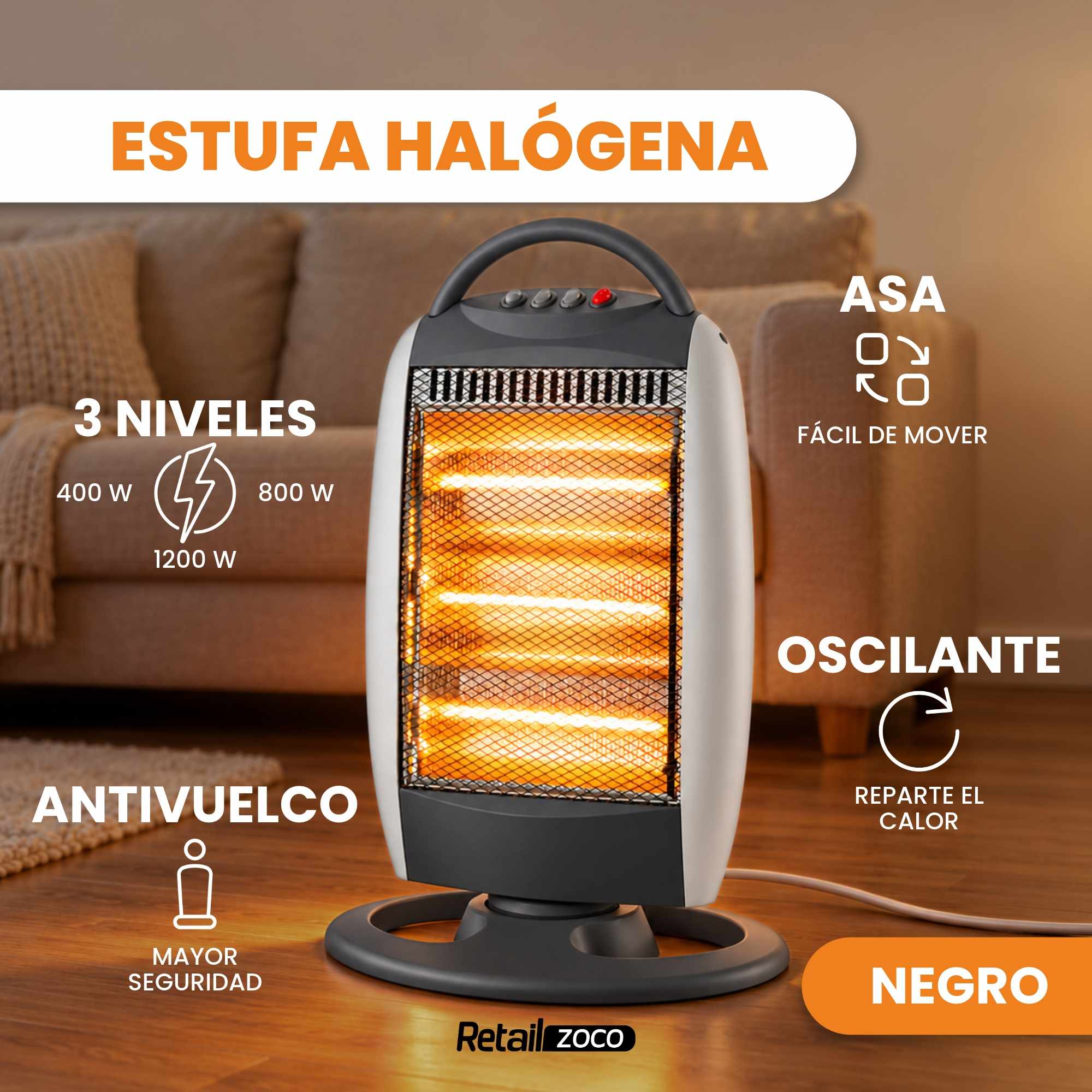 Estucha eléctrica giratoria 3 niveles Negra - imagen 2