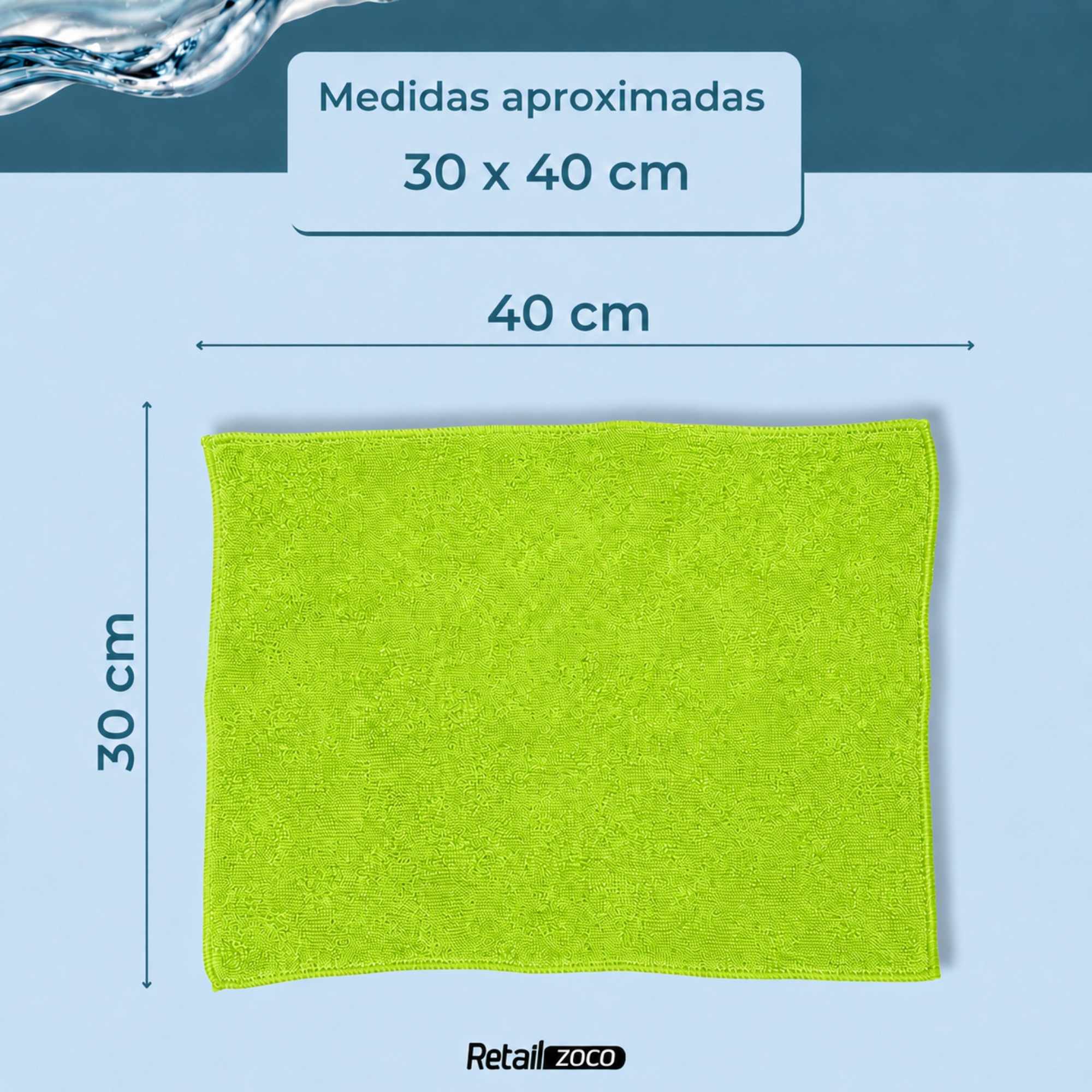 Paño de microfibra 30x40 cm Verde - imagen 3