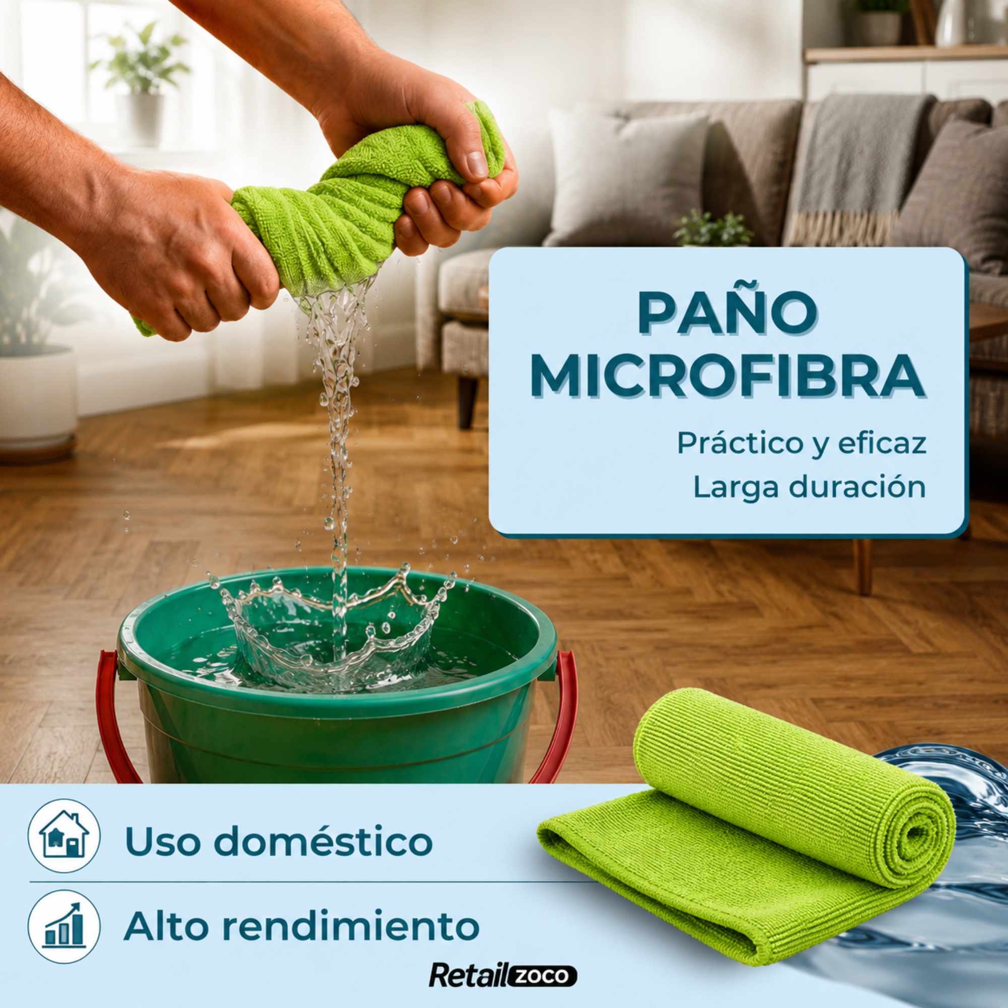 Paño de microfibra 30x40 cm Verde - imagen 4