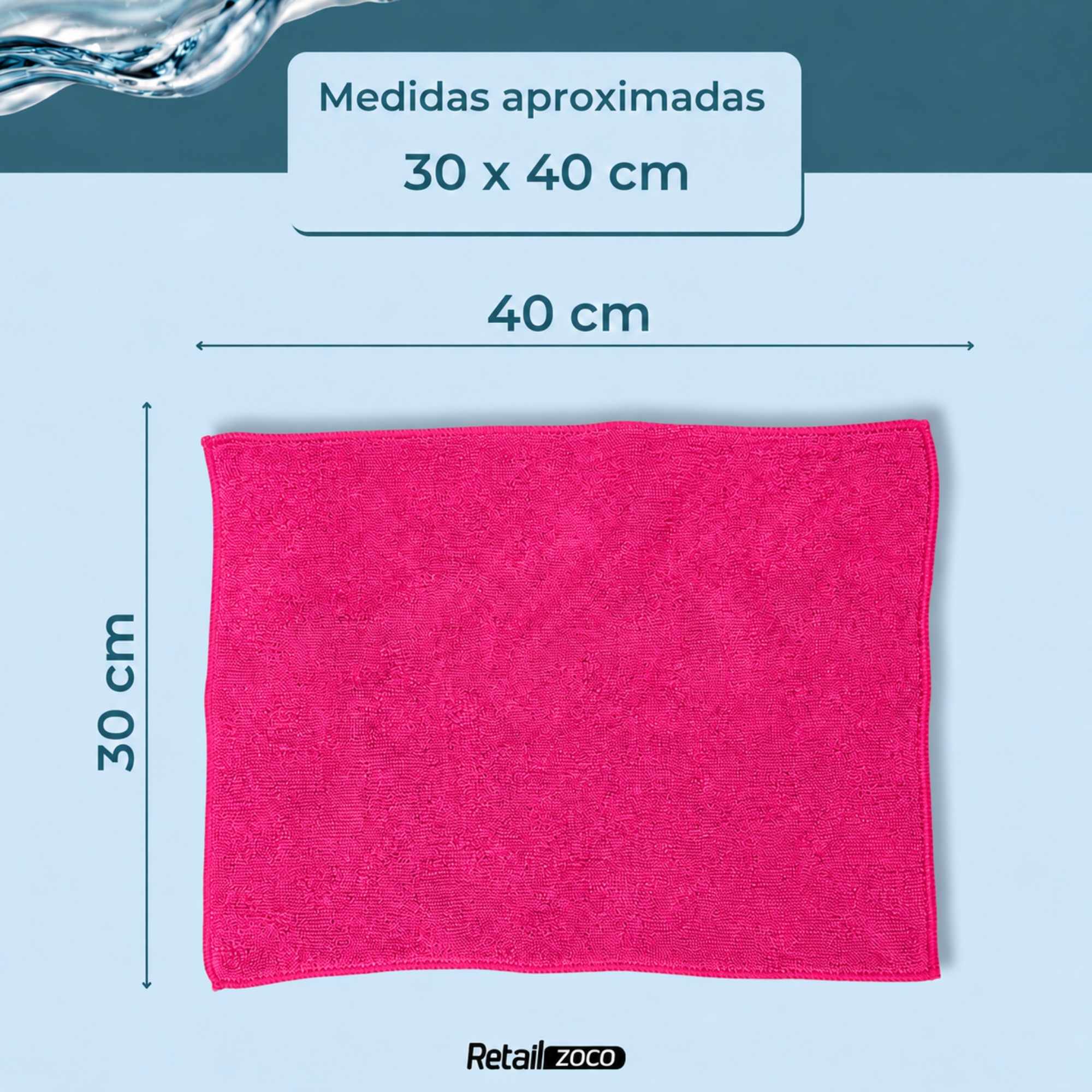 Paño de microfibra 30x40 cm Fucsia - imagen 5