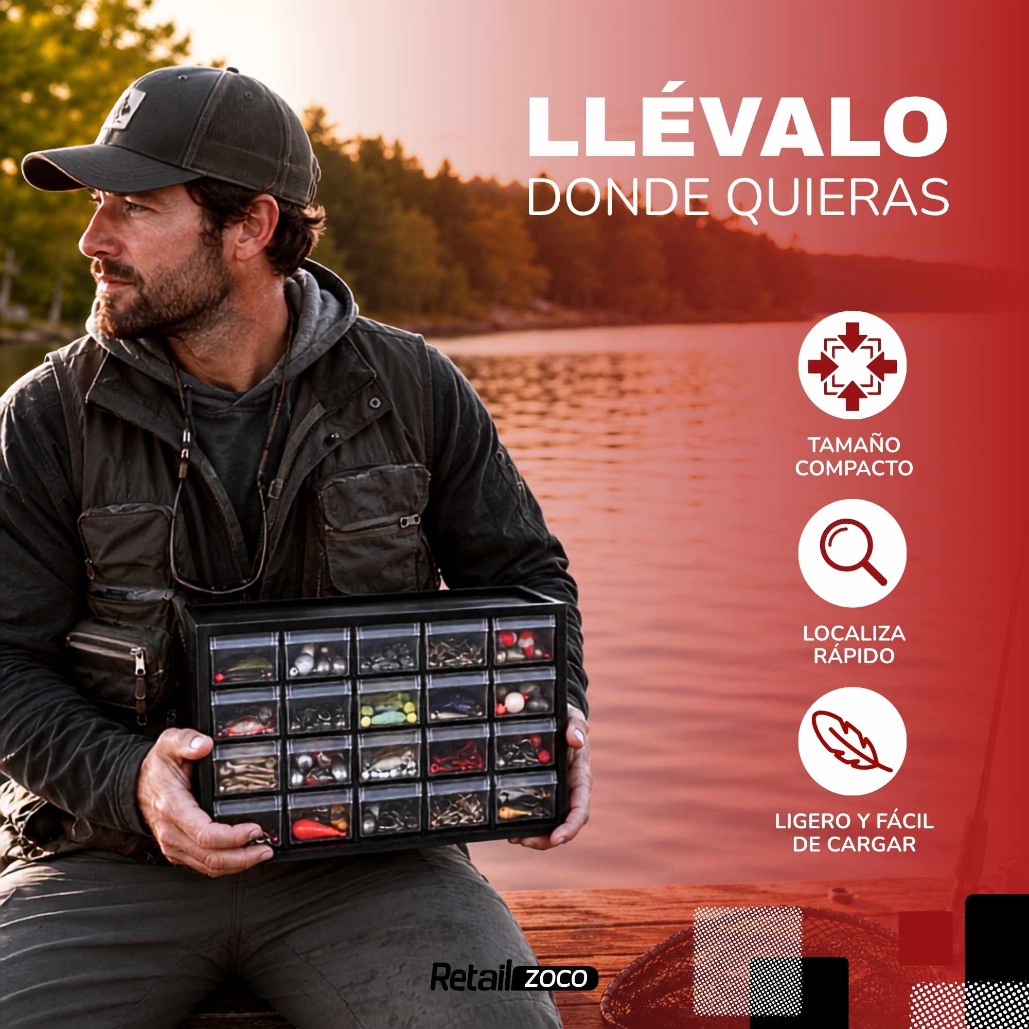 Organizador Multiusos 20 Cajones Negro - imagen 4