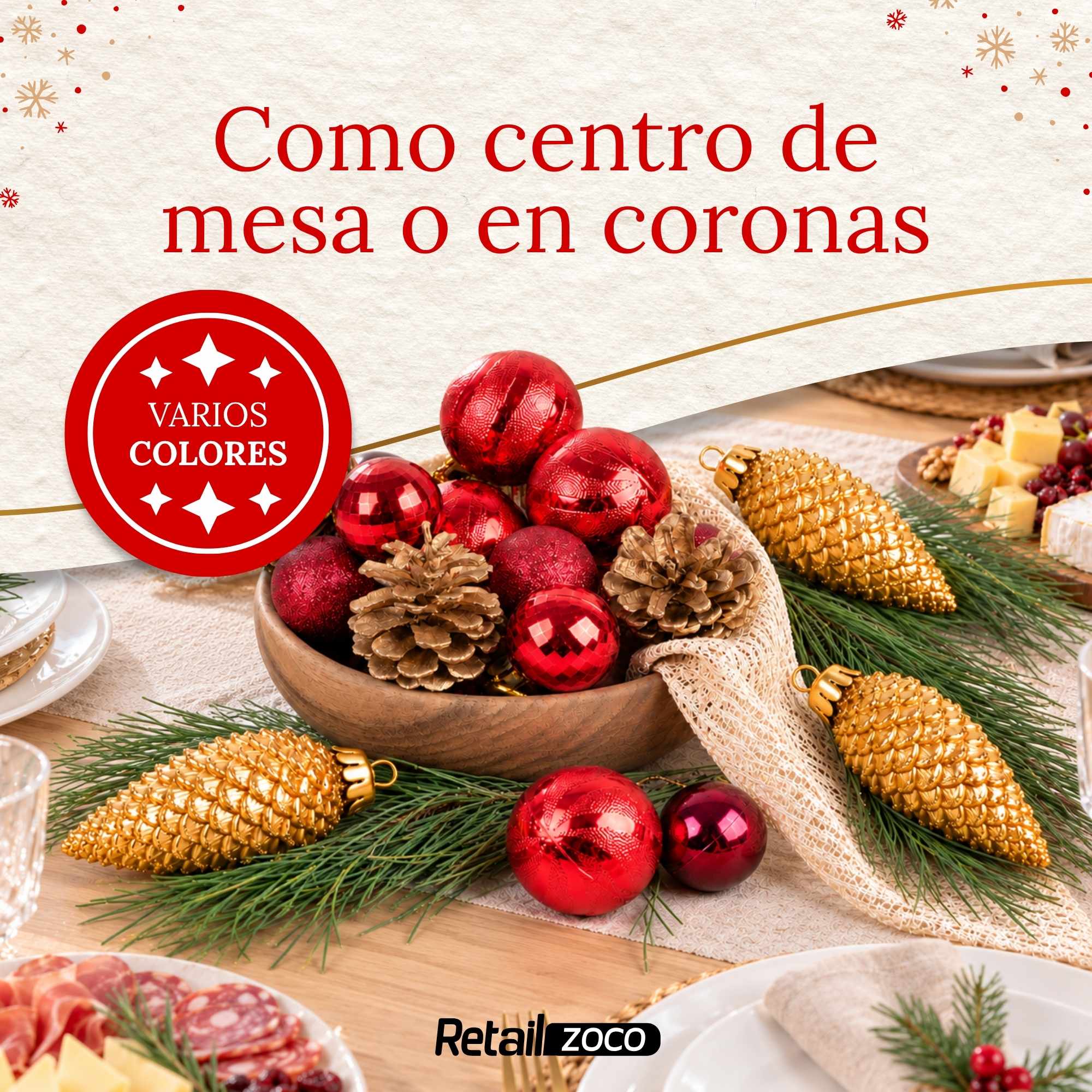 Pack 6 Piñas decorativas arbol de navidad doradas - imagen 5