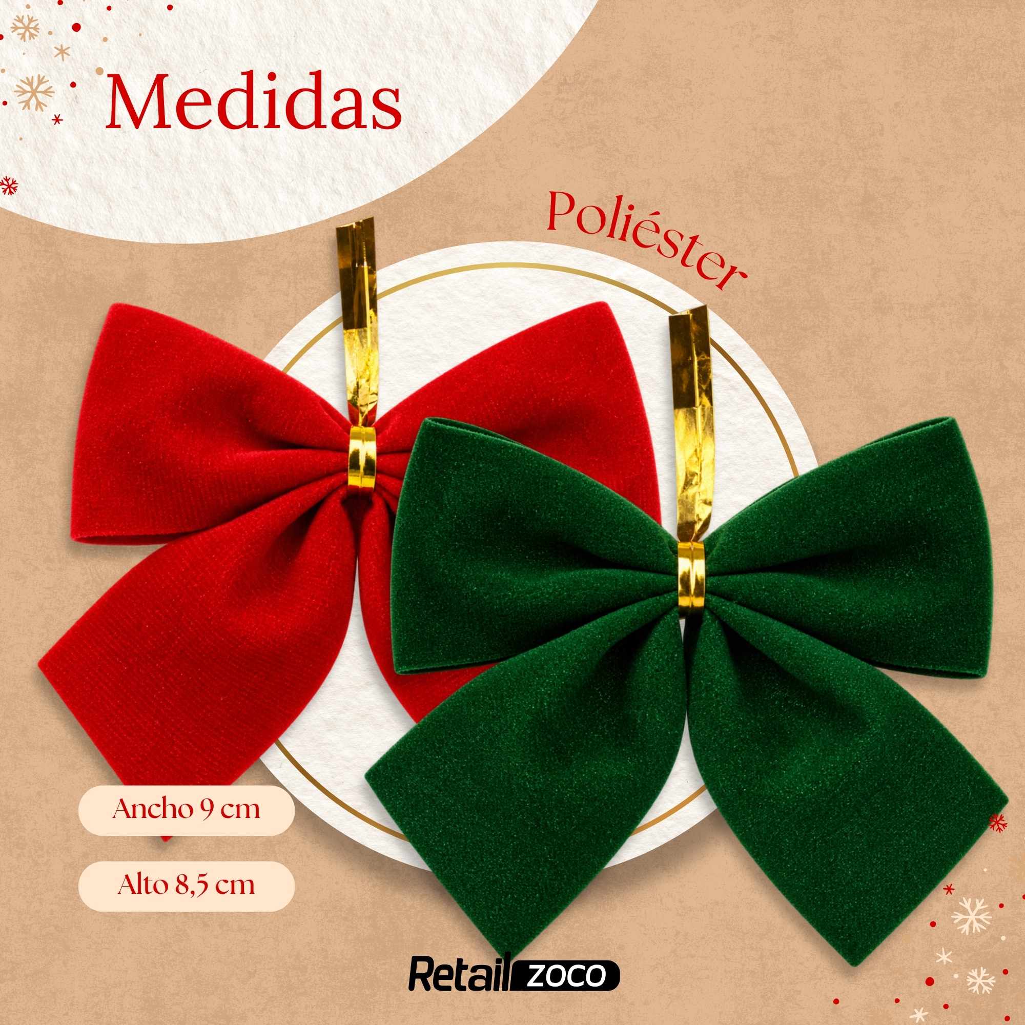 Lazos para Arbol Navidad rojo y verde - imagen 4