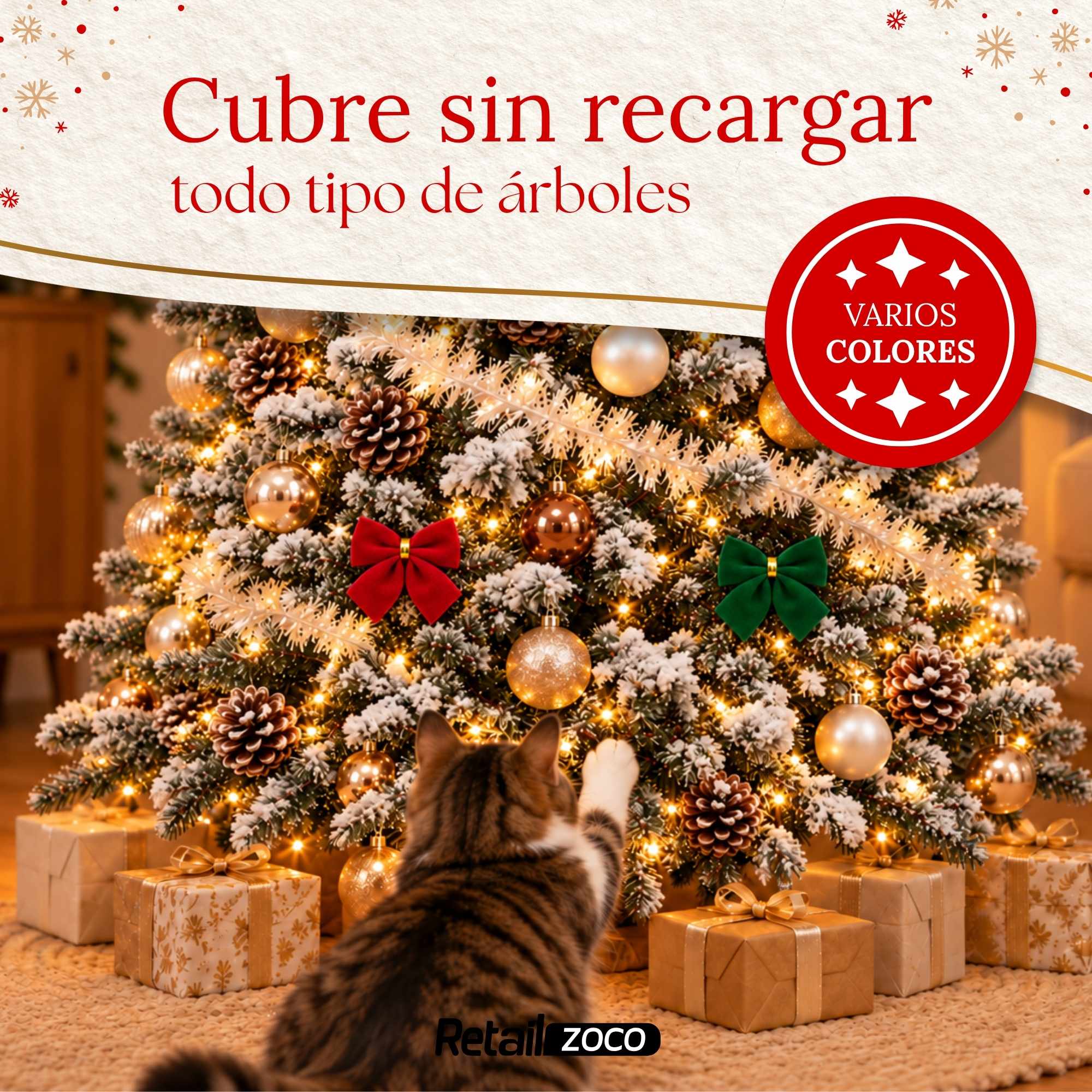 Lazos para Arbol Navidad rojo y verde - imagen 5