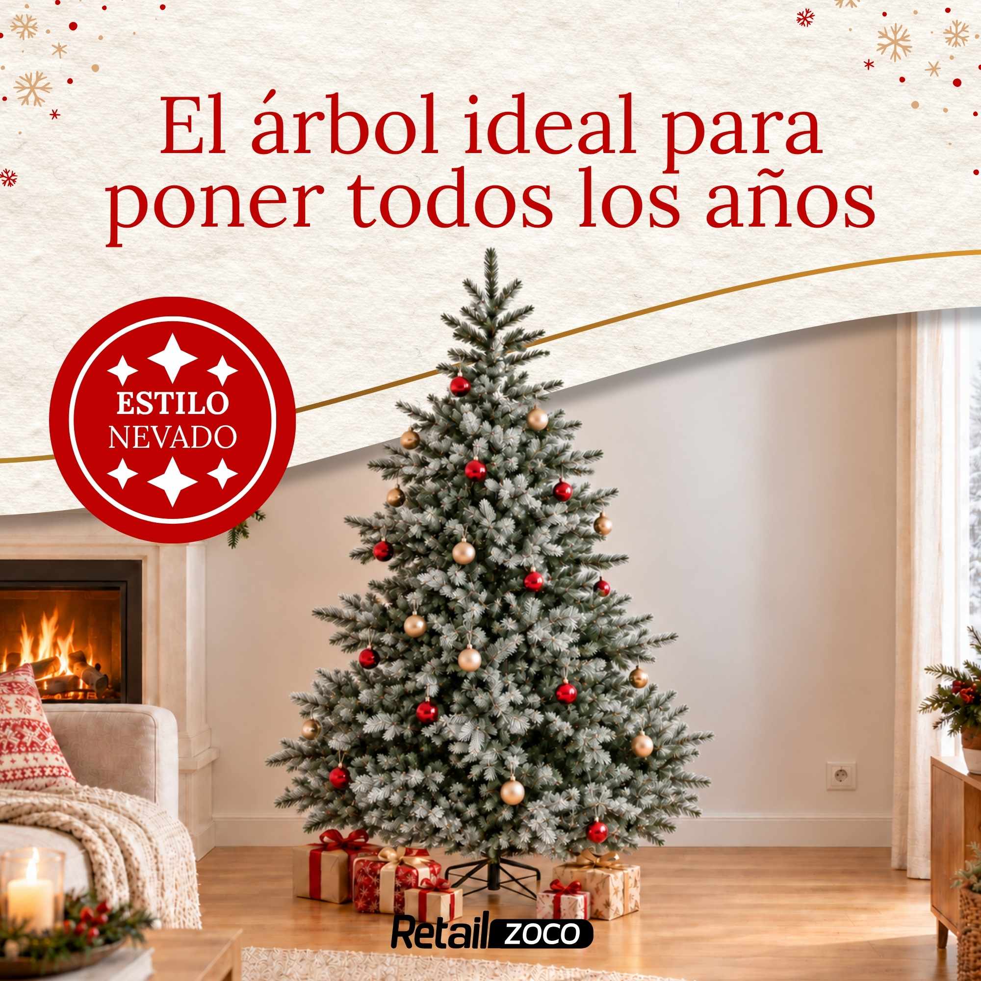 Arbol de navidad nevado 180 cm de 1564 puntas - imagen 5