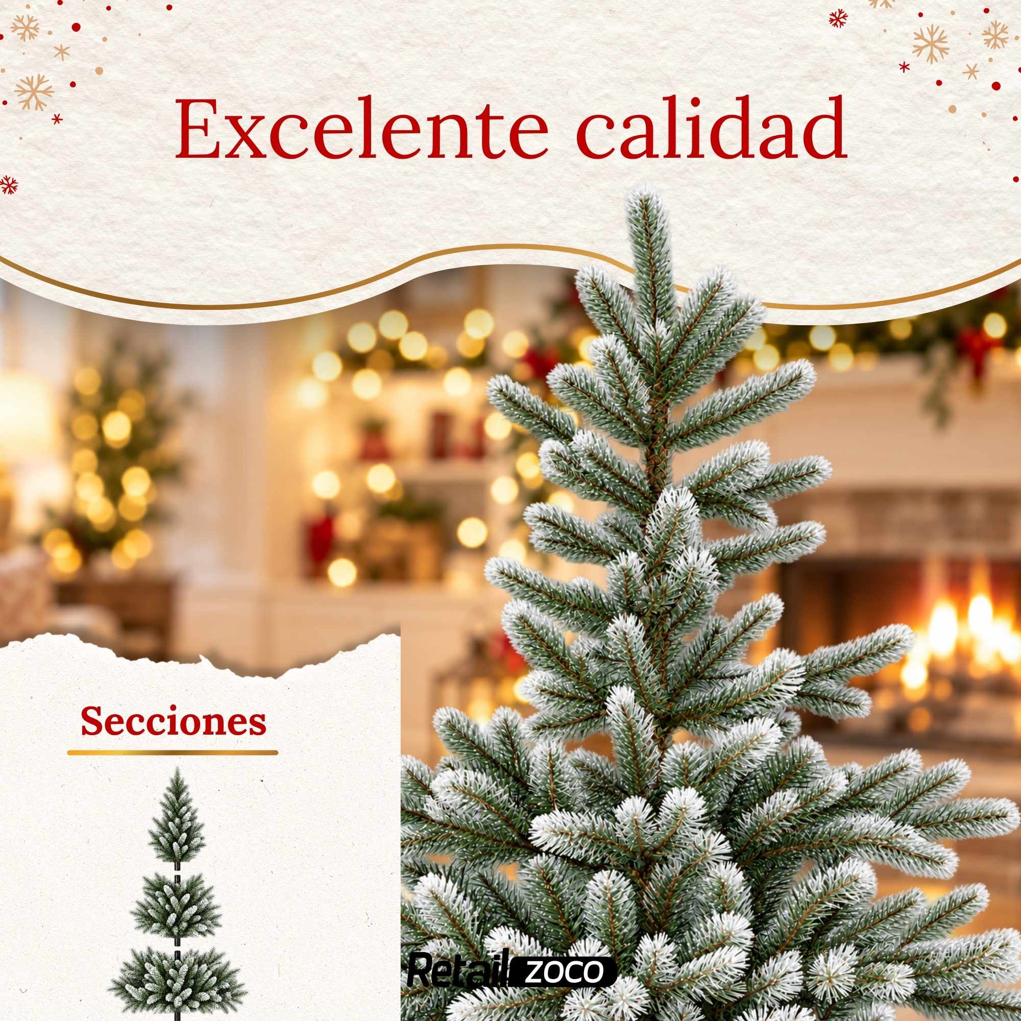 Arbol de navidad nevado 180 cm de 1564 puntas - imagen 6