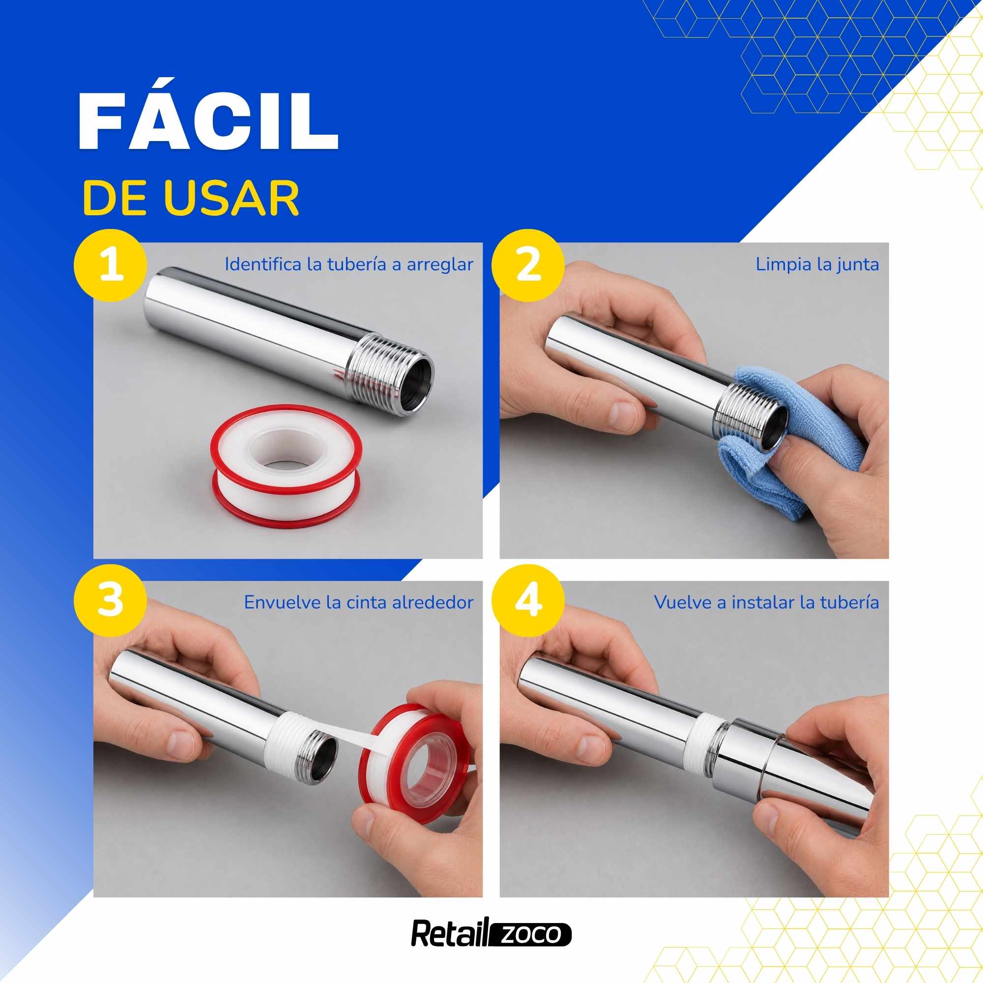 Pack 3 Cinta teflón Profesional De 10 metros x 12 mm - imagen 6