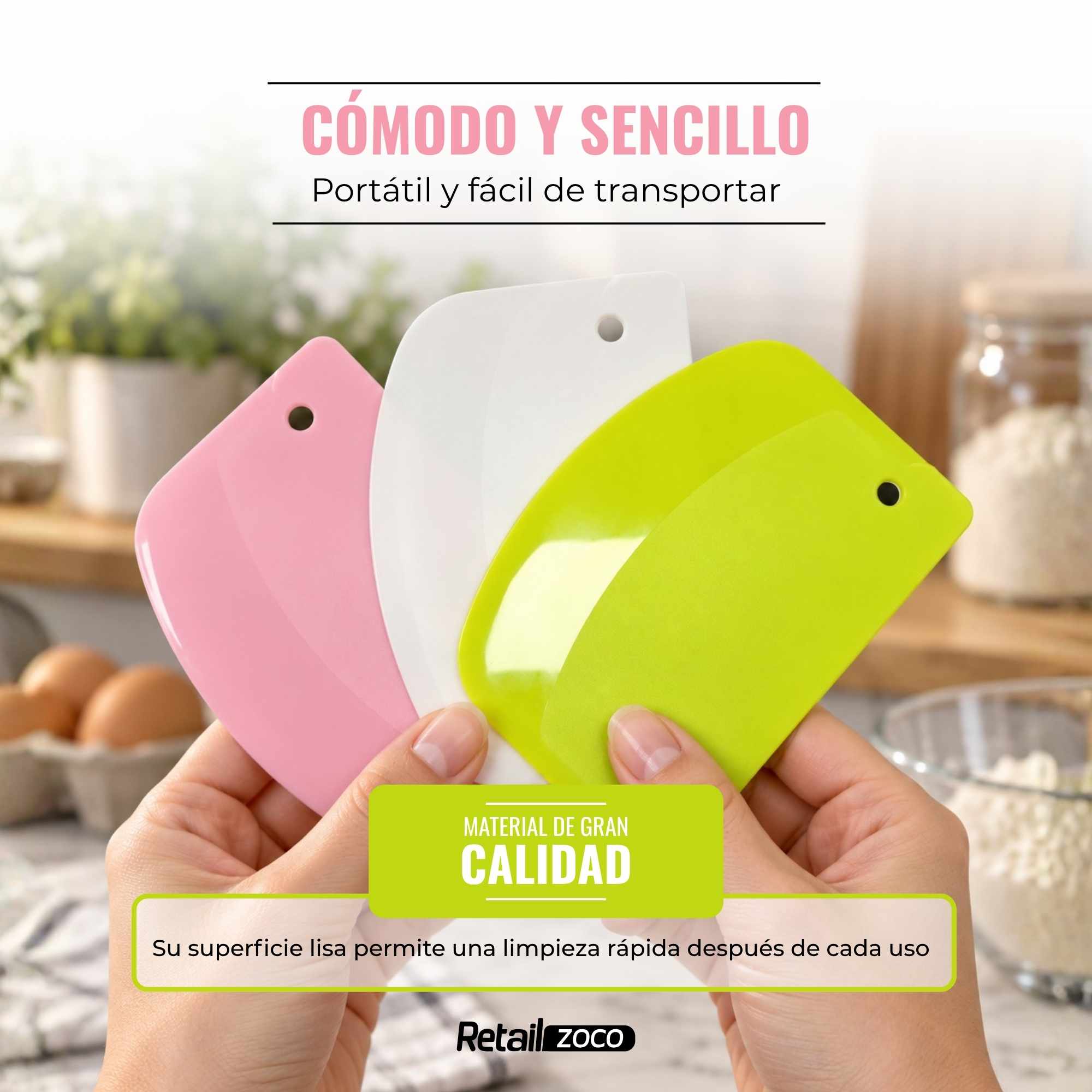 Raspador de Masa de Plástico 3 unidades Multicolor - imagen 5