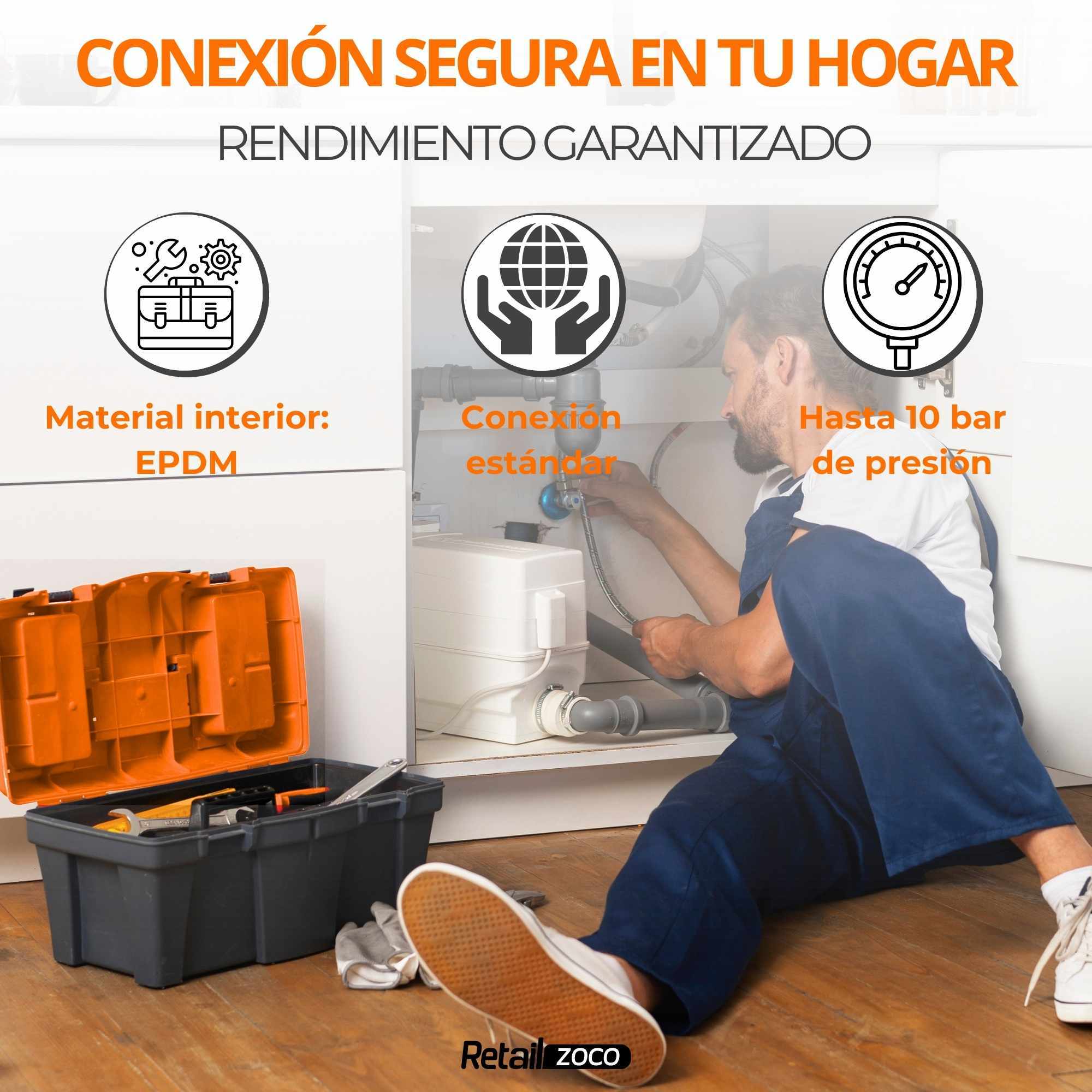Latiguillo de Grifo Flexible 30 cm Hembra 3/8 a Hembra 3/8 - imagen 5