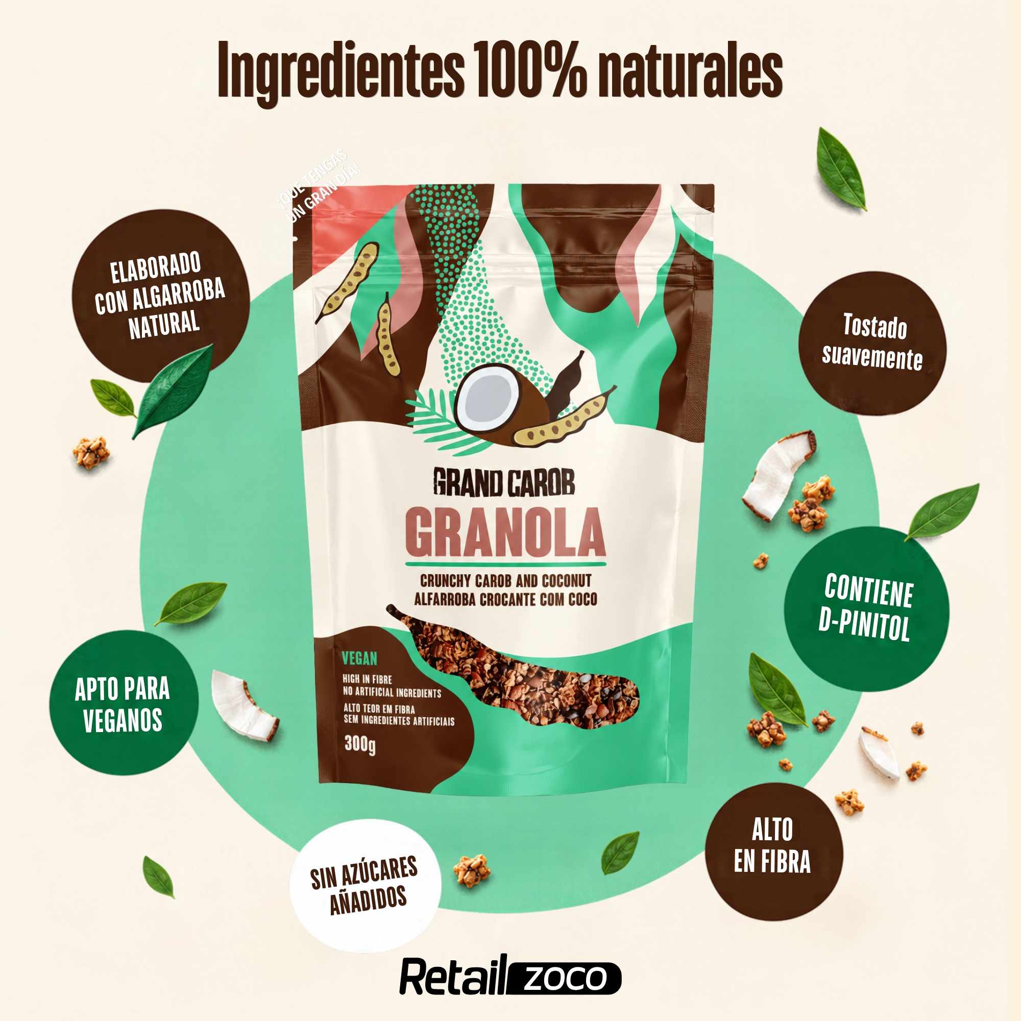 Granola SIN Gluten de Algarroba con Coco 300g Grand Carob - imagen 5