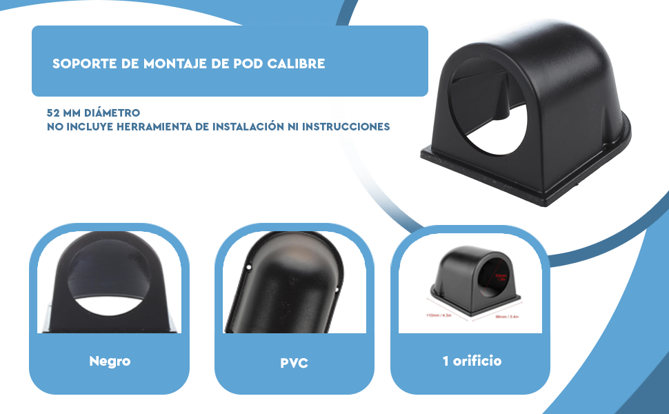 Banner - Soporte de montaje de pod calibre universal 52 mm negro