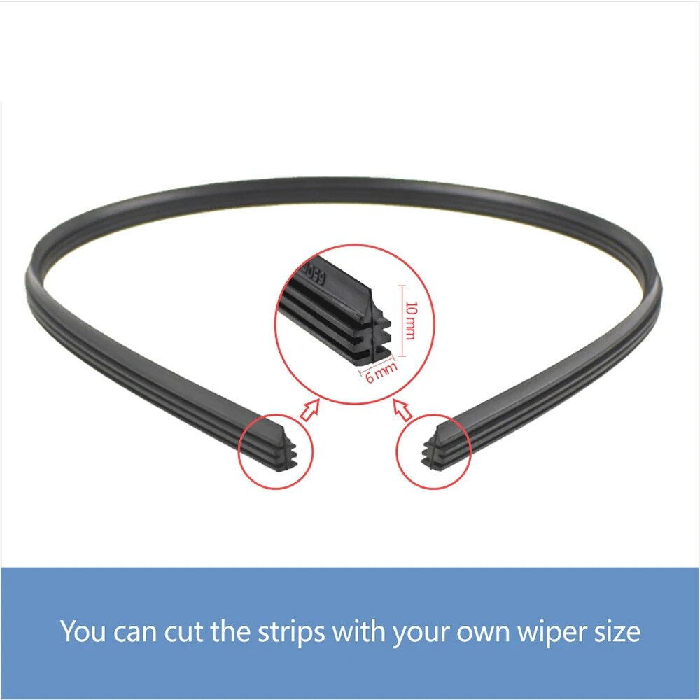 Gomas de Limpiaparabrisas universal (2 uds) 70 cm x 6 mm negro - imagen 4