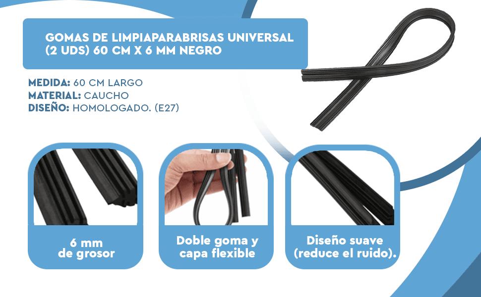 Banner - Gomas de Limpiaparabrisas universal (2 uds) 60 cm x 6 mm negro
