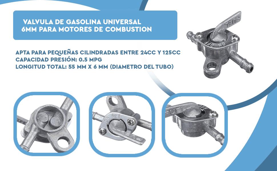 Banner - Valvula de gasolina universal 6mm para motores de combustion