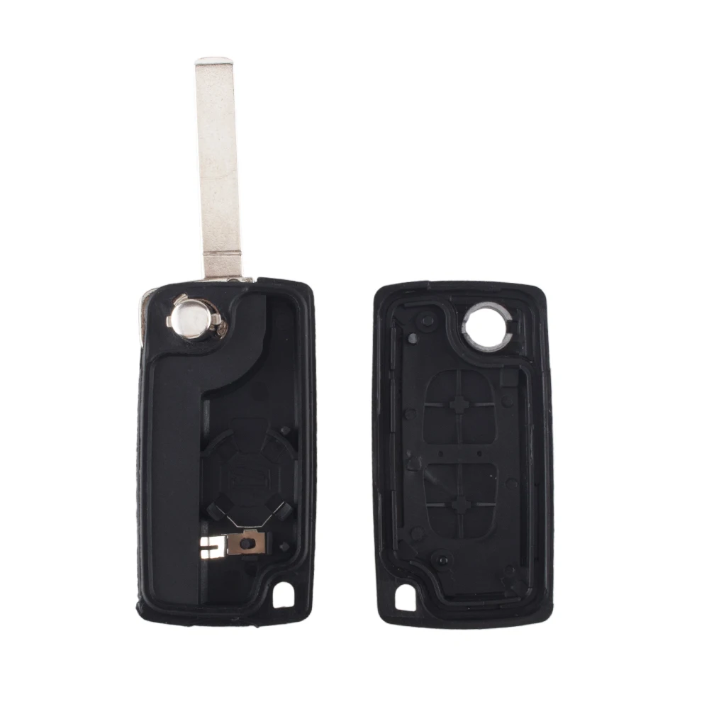 Carcasa mando llave de coche 2 botones compatible con peugeot y citroen negro - imagen 3