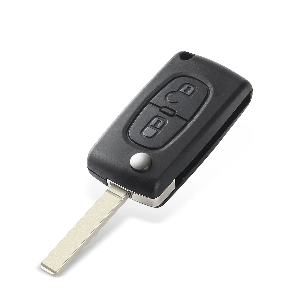 Carcasa mando llave de coche 2 botones compatible con peugeot y citroen negro - imagen 4