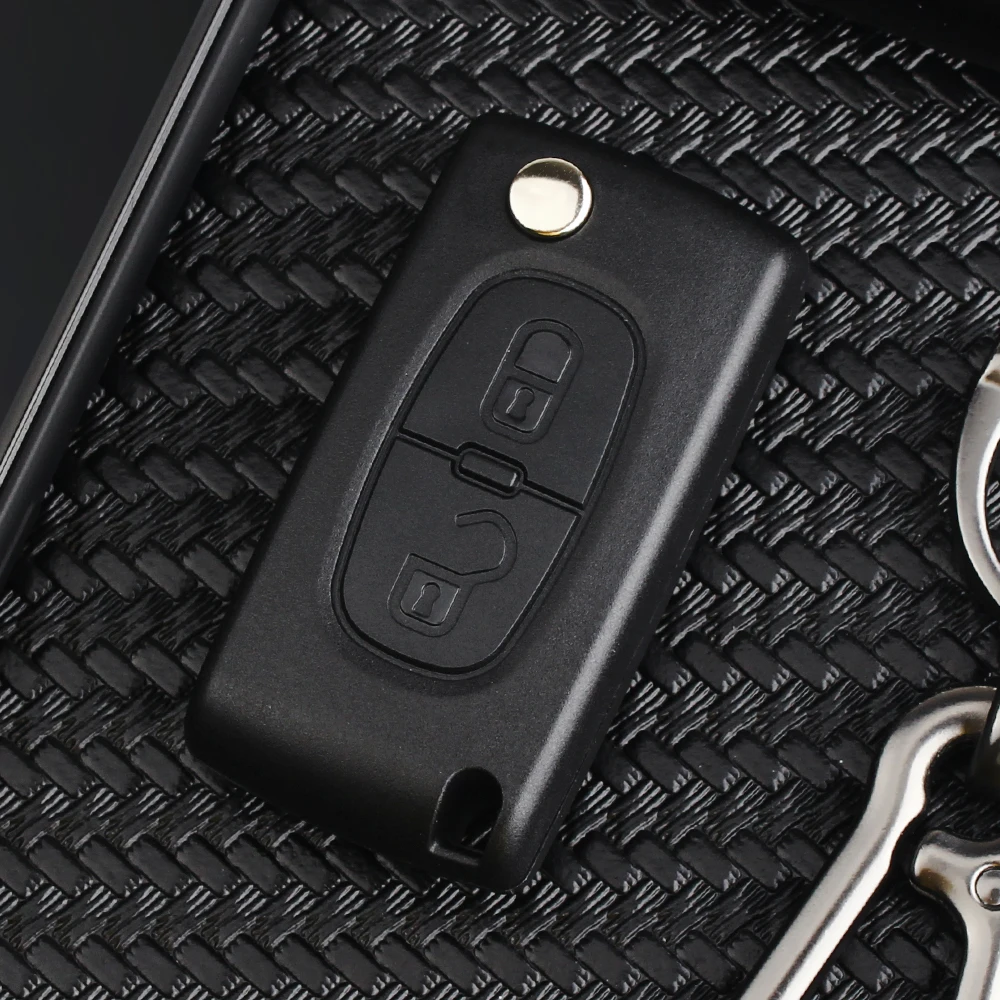 Carcasa mando llave de coche 2 botones compatible con peugeot y citroen negro - imagen 6