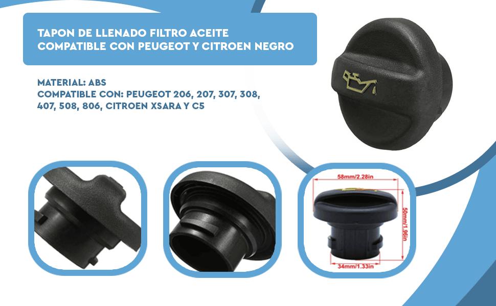 Banner - Tapon de llenado filtro aceite compatible con Peugeot y Citroen negro