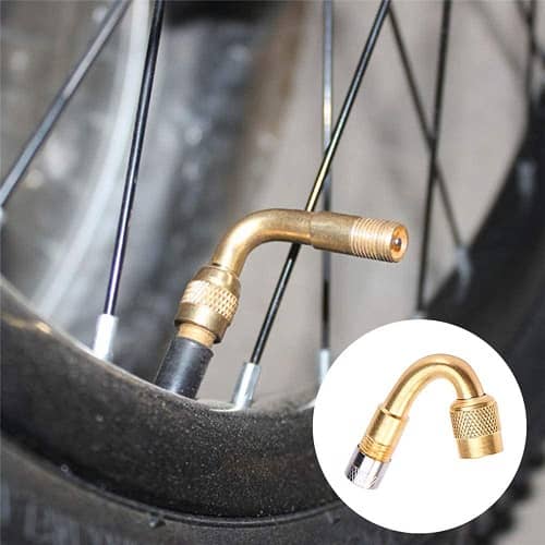 Adaptador extensor valvula neumatico curva de 45 grados dorado - imagen 4