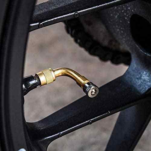 Adaptador extensor valvula neumatico curva de 90 grados dorado - imagen 6