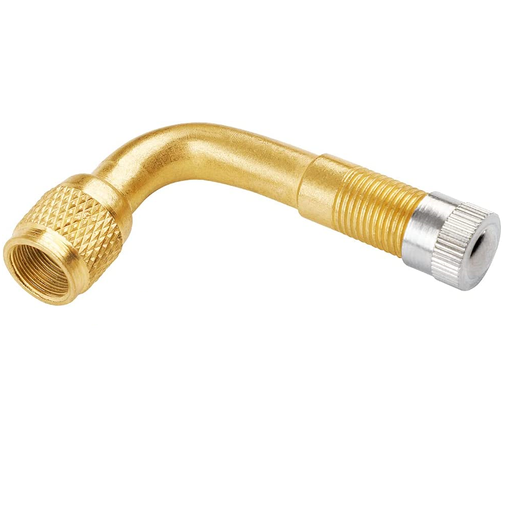 Adaptador extensor valvula neumatico curva de 90 grados dorado - imagen 5