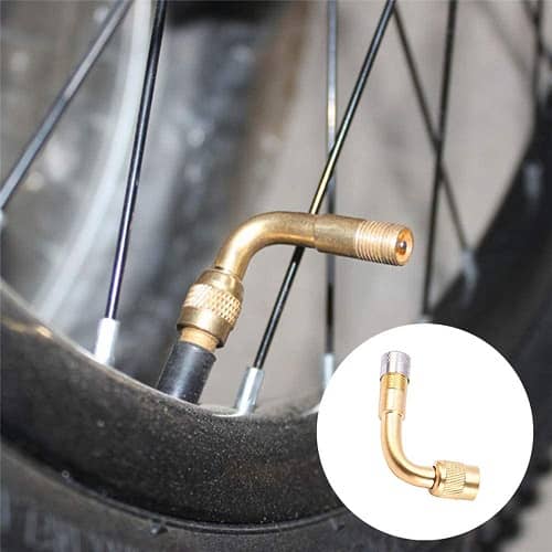 Adaptador extensor valvula neumatico curva de 90 grados dorado - imagen 3