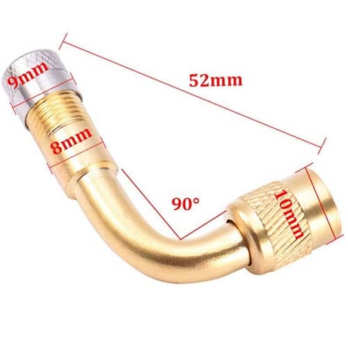 Adaptador extensor valvula neumatico curva de 90 grados dorado - imagen 4