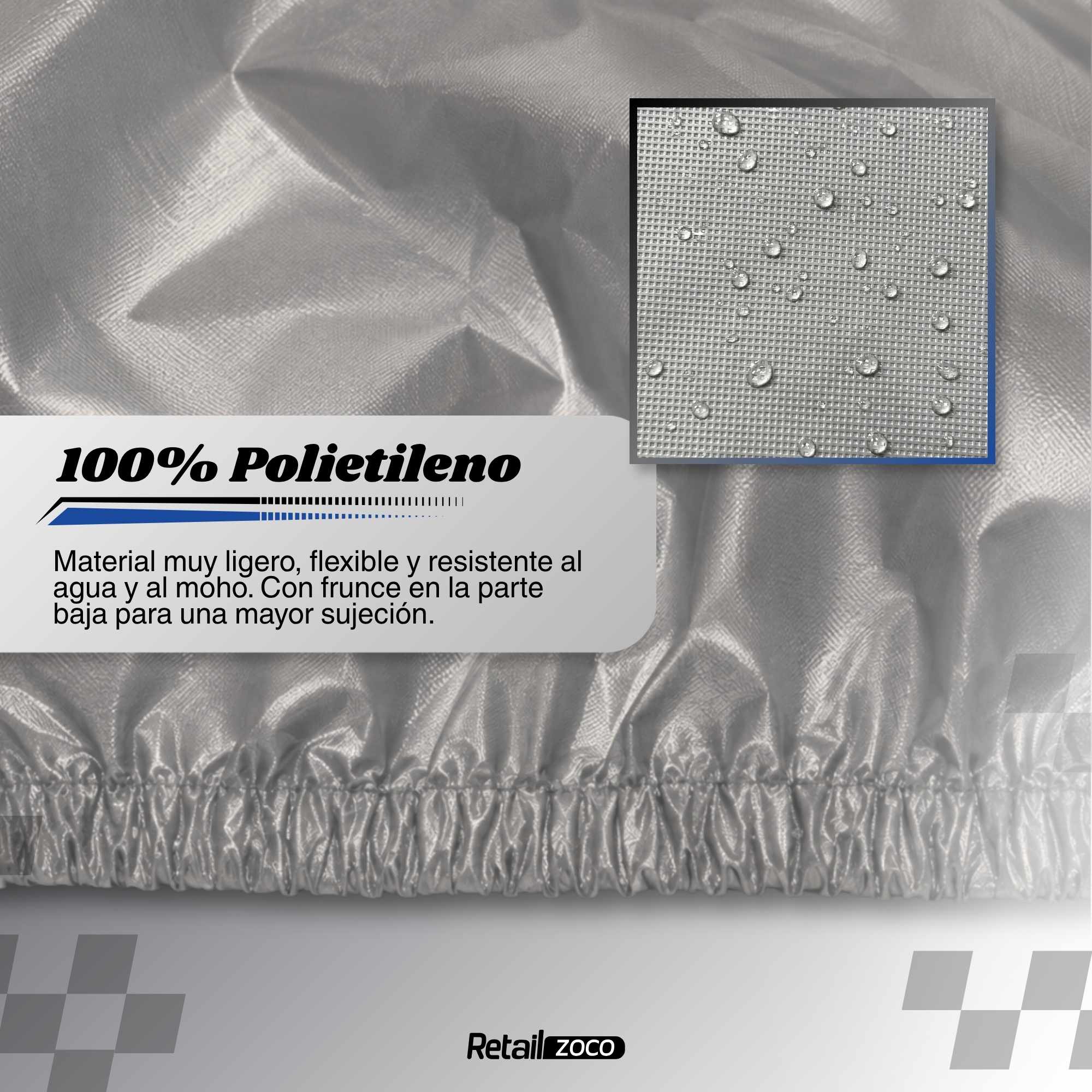 Funda para coche impermeable a Prueba de Polvo Anti-UV Talla L gris para interior - imagen 5