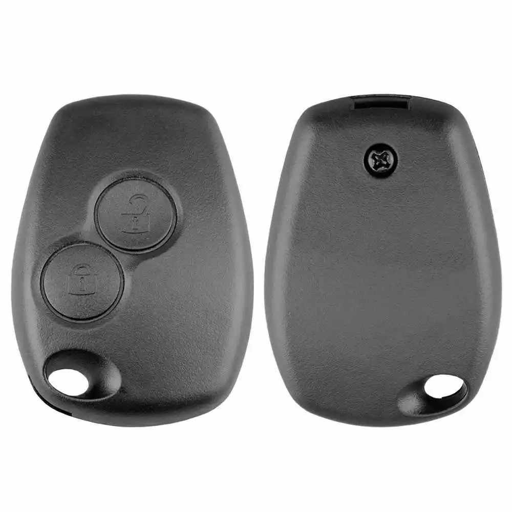 Carcasa mando llave del coche 2 botones compatible con Renault Clio, Twingo, Megane, Laguna y Kangoo negro - imagen 1