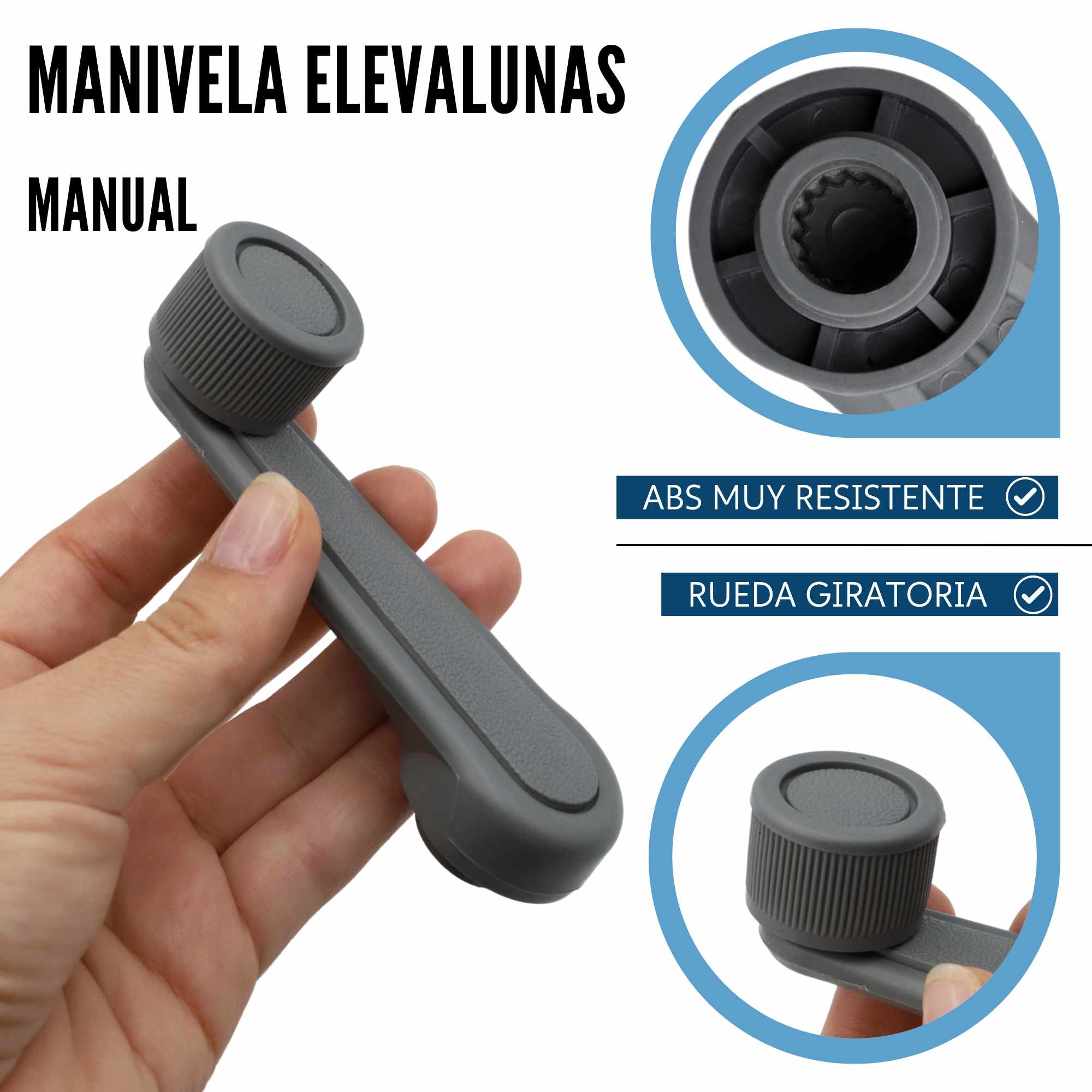 Manivela manija para ventanilla universal gris - imagen 6