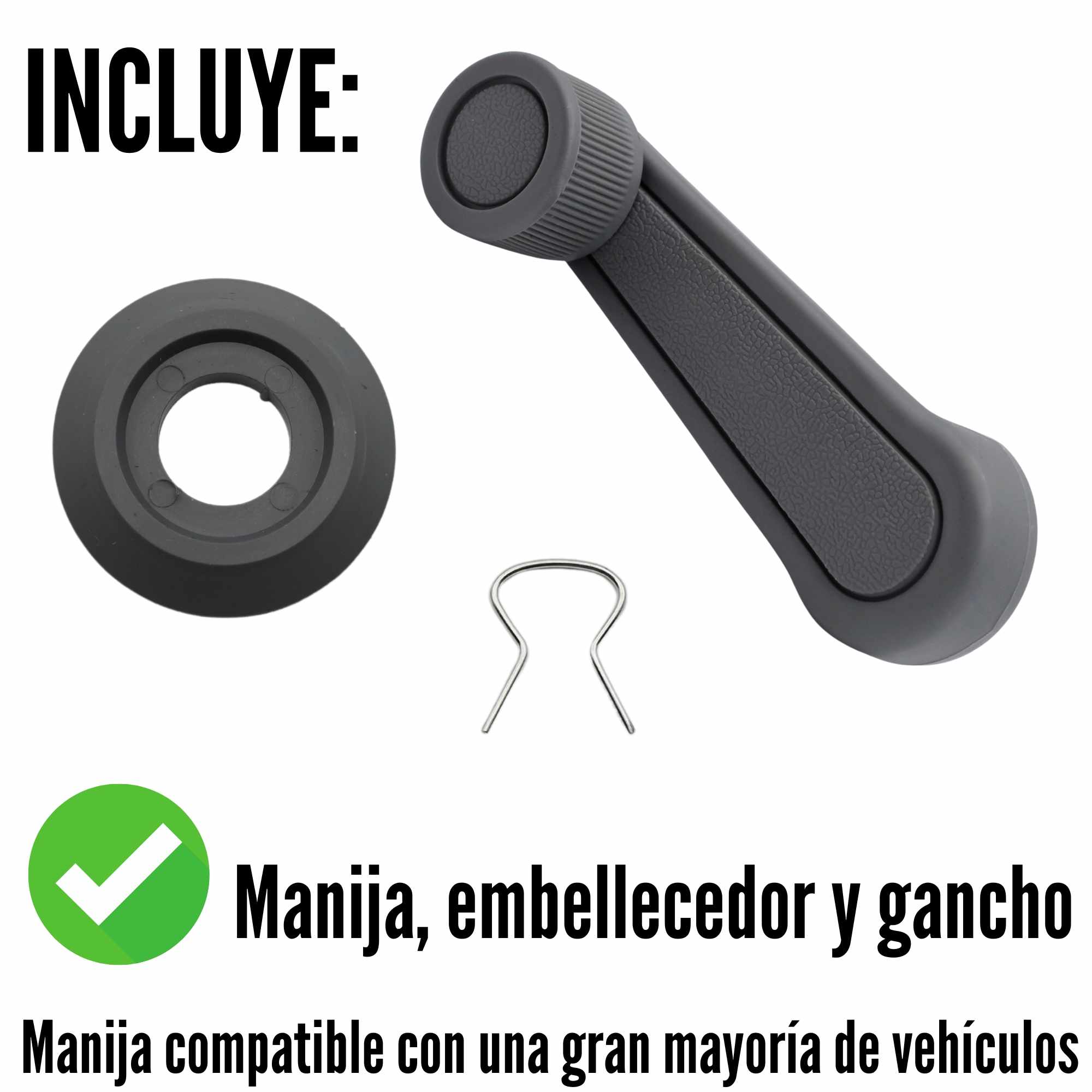 Manivela manija para ventanilla universal gris - imagen 4