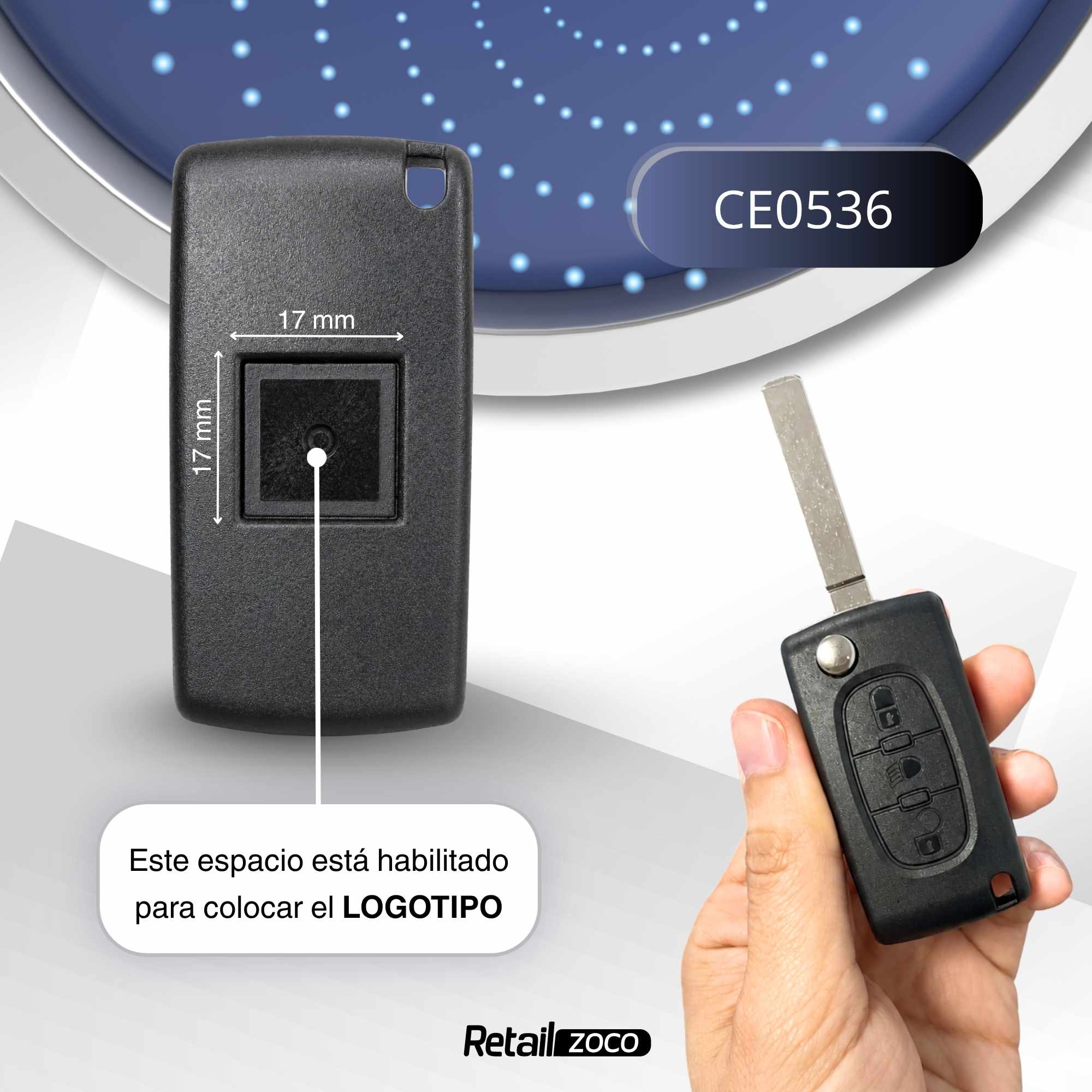 Carcasa mando llave del coche 3 botones compatible con citroen y peugeot negro - imagen 5