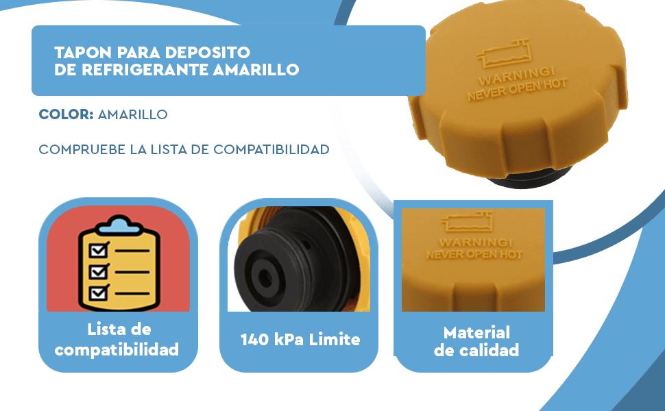 Banner - Tapon para deposito de refrigerante amarillo