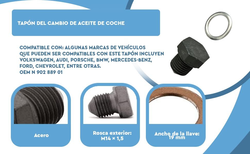 Banner - Tapon del cambio de aceite M14 x 1.5 negro